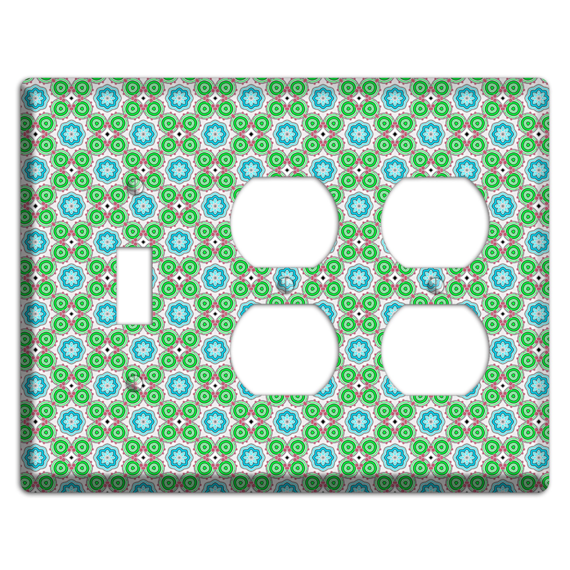 Green Foulard 5 Toggle / 2 Duplex Wallplate