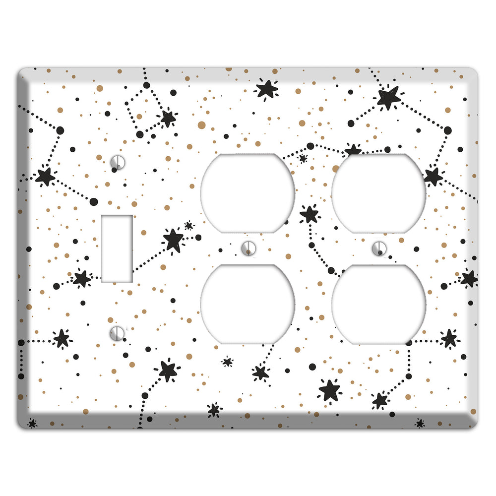 Constellations White Toggle / 2 Duplex Wallplate