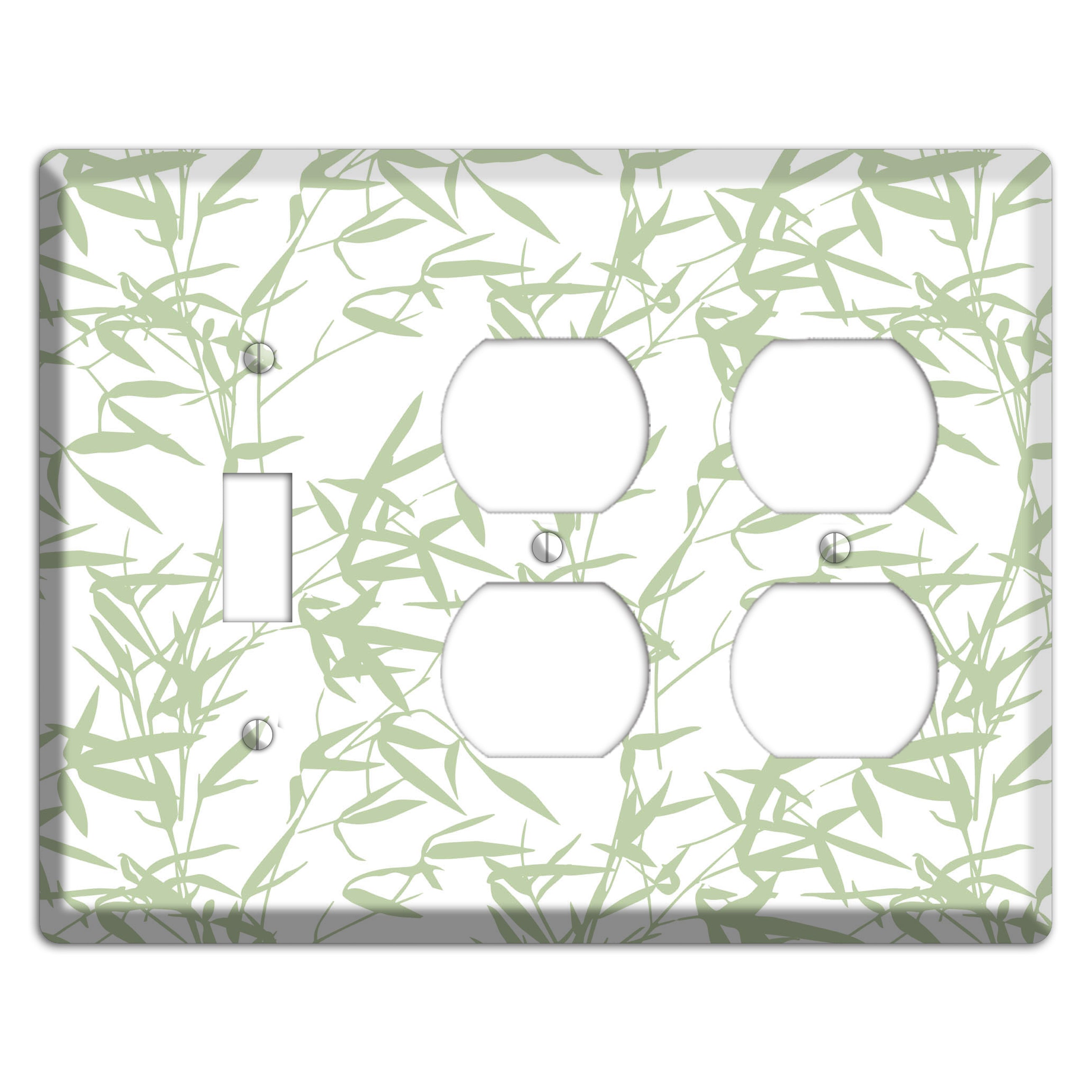 Leaves Style P Toggle / 2 Duplex Wallplate