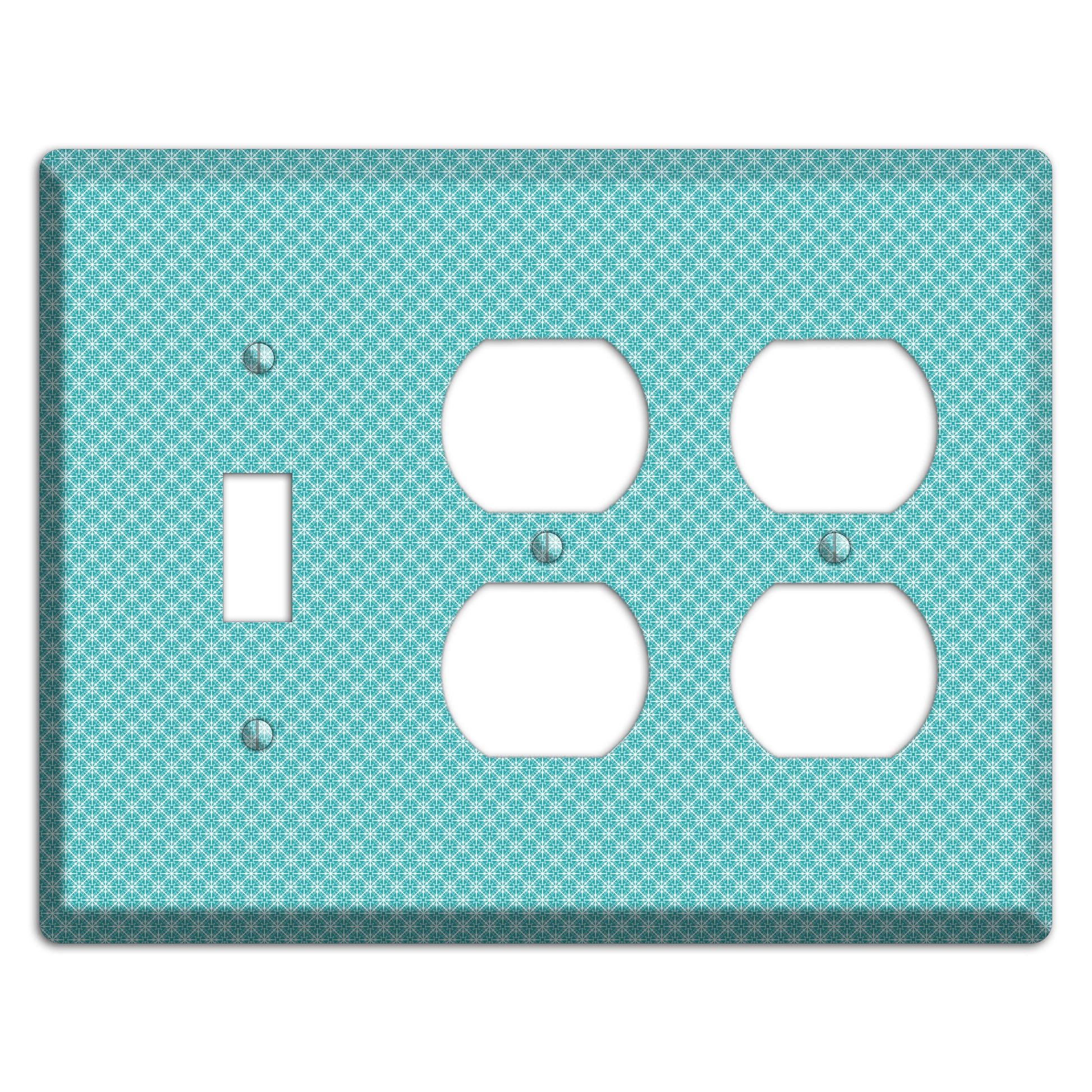 Turquoise Tiny Arabesque Toggle / 2 Duplex Wallplate