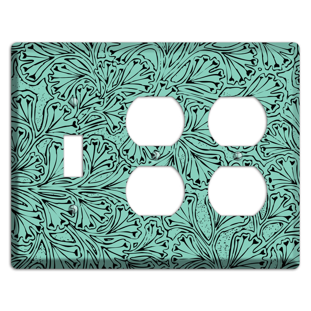 Deco Olive Interlocking Floral Toggle / 2 Duplex Wallplate