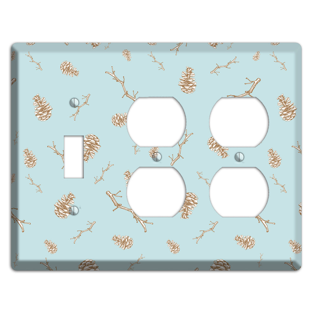 Wildlife Pinecones & Twigs Toggle / 2 Duplex Wallplate