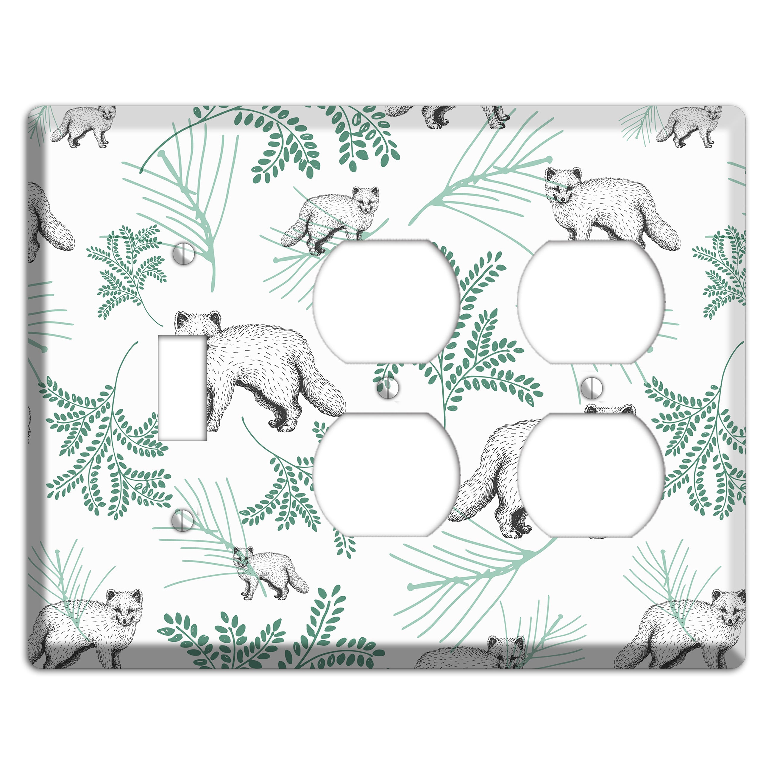 Wildlife Arctic Fox Toggle / 2 Duplex Wallplate