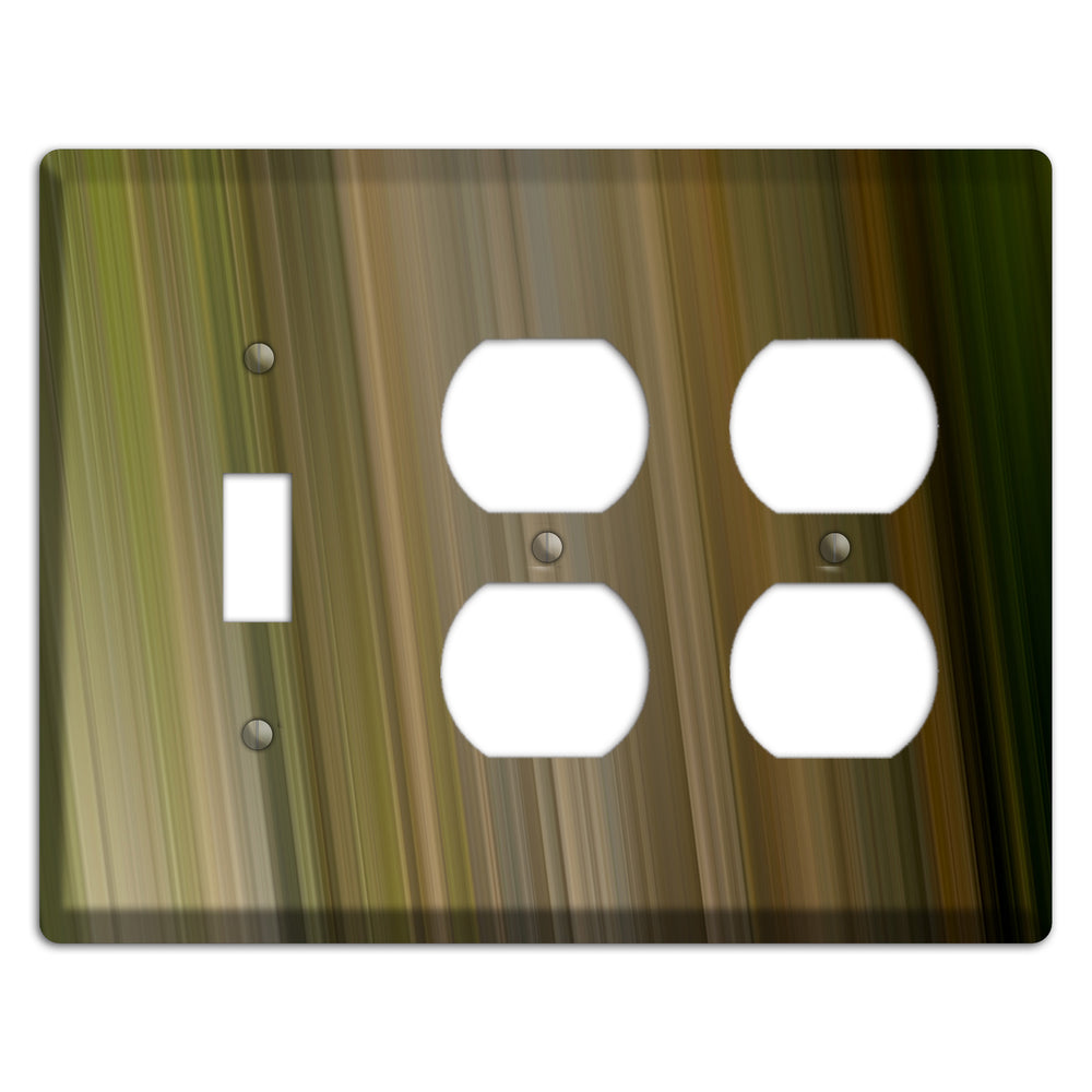 Olive and Brown Ray of Light Toggle / 2 Duplex Wallplate