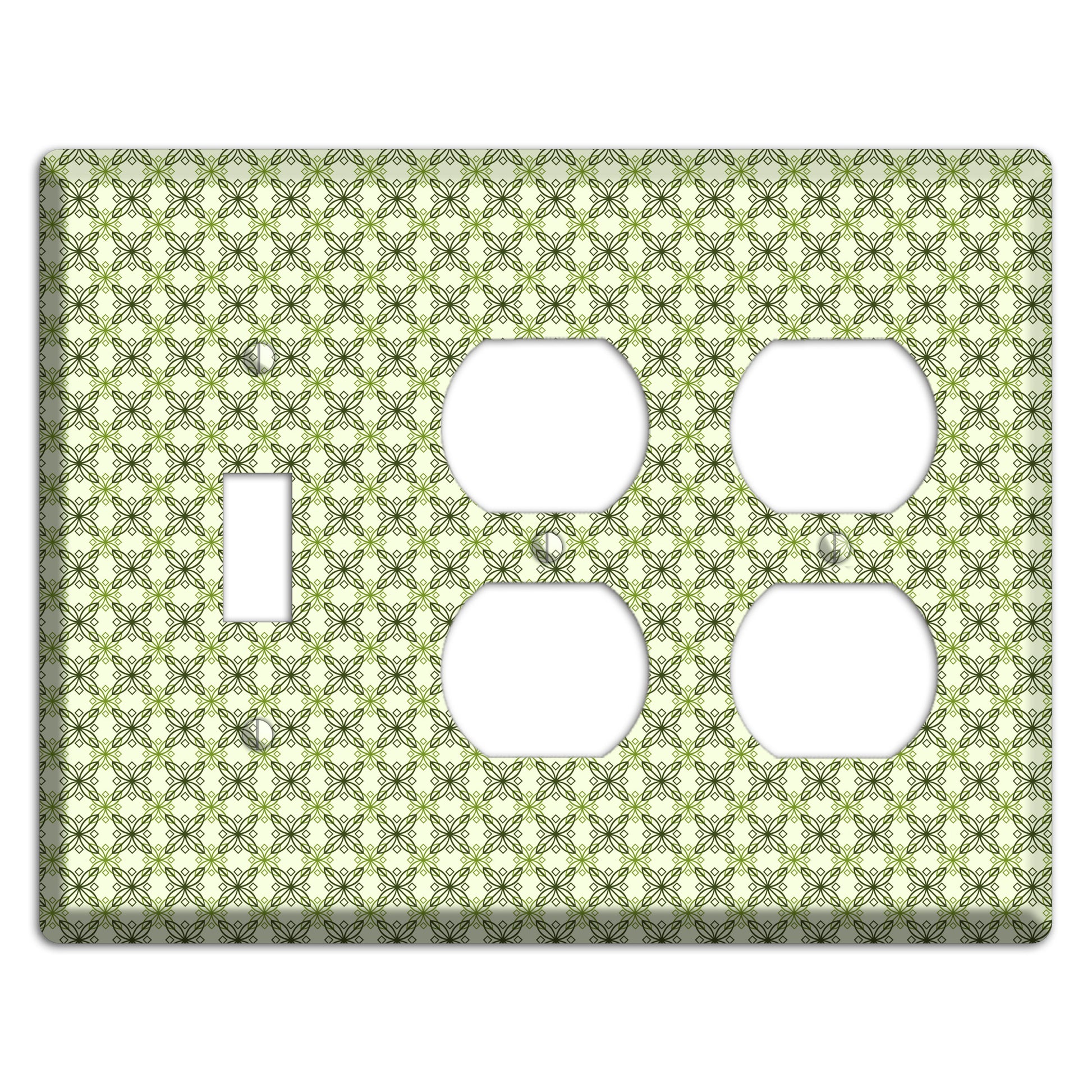 Multi Green Overlain Foulard Toggle / 2 Duplex Wallplate