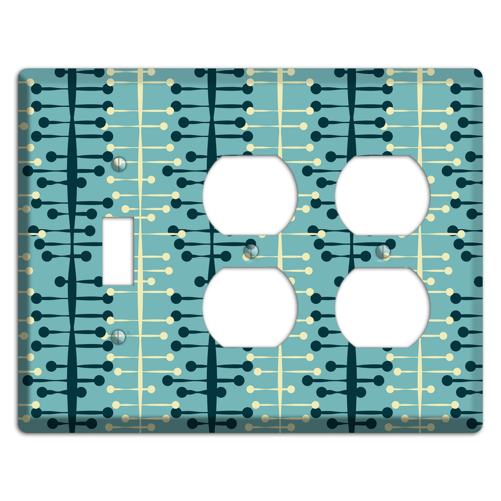 Mid Century Twist Toggle / 2 Duplex Wallplate