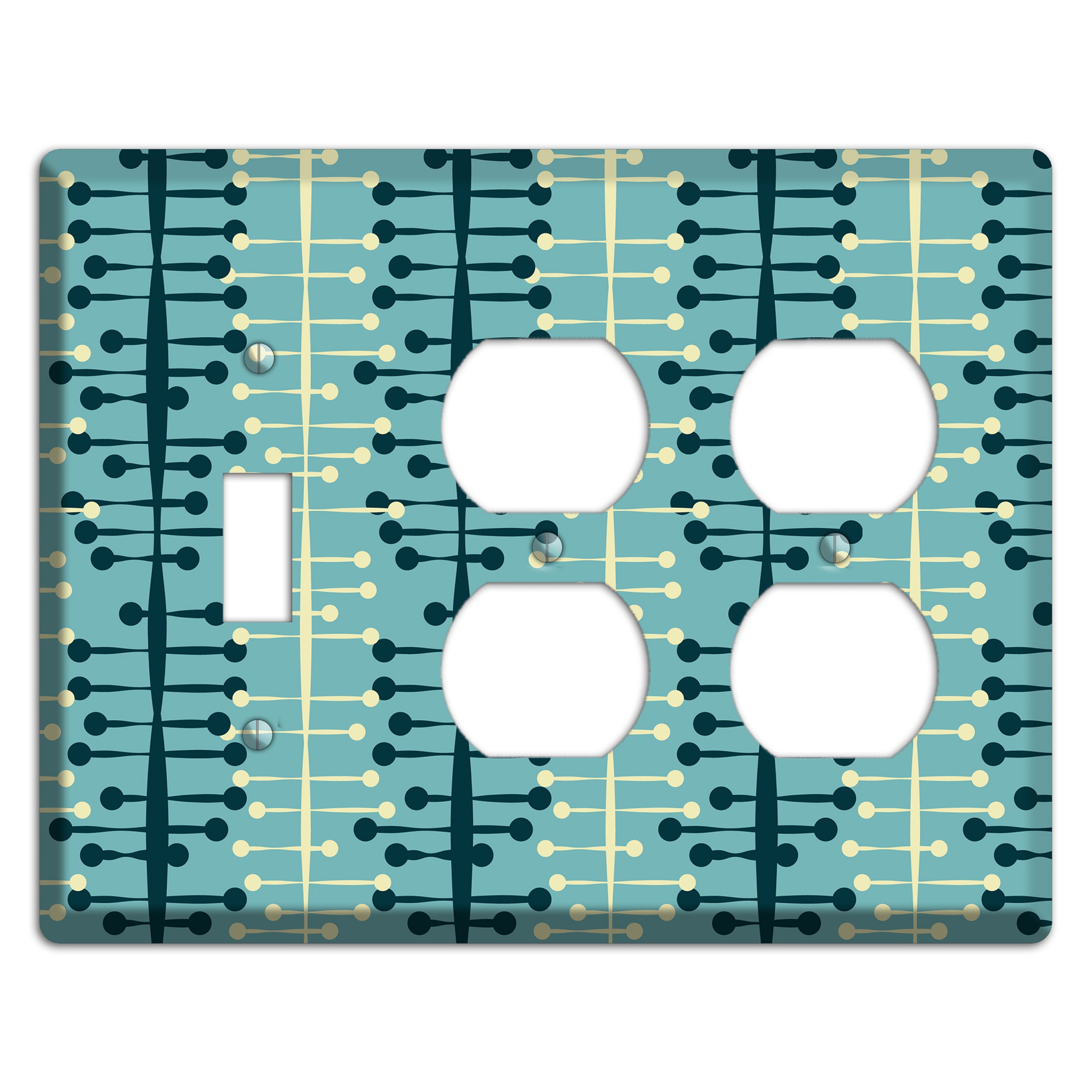 Mid Century Twist Toggle / 2 Duplex Wallplate
