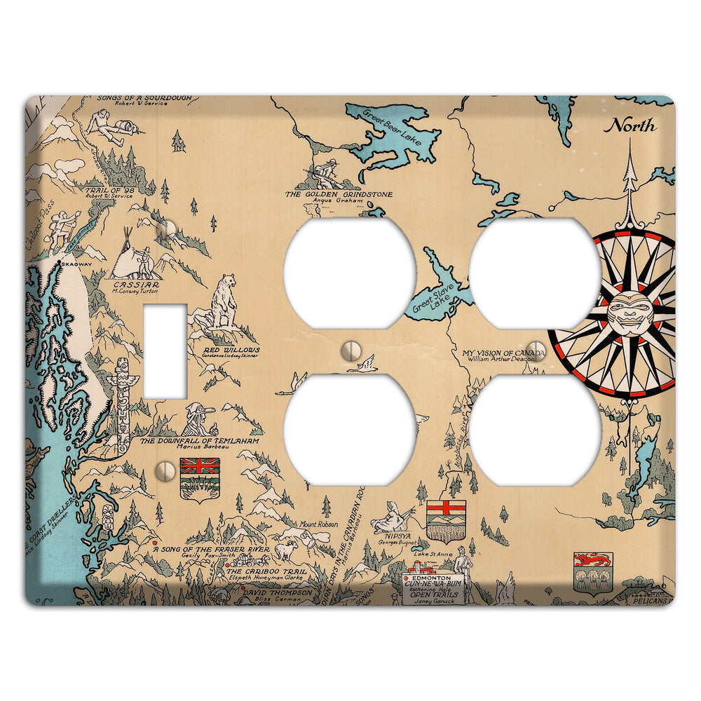 Map of Canada Toggle / 2 Duplex Wallplate