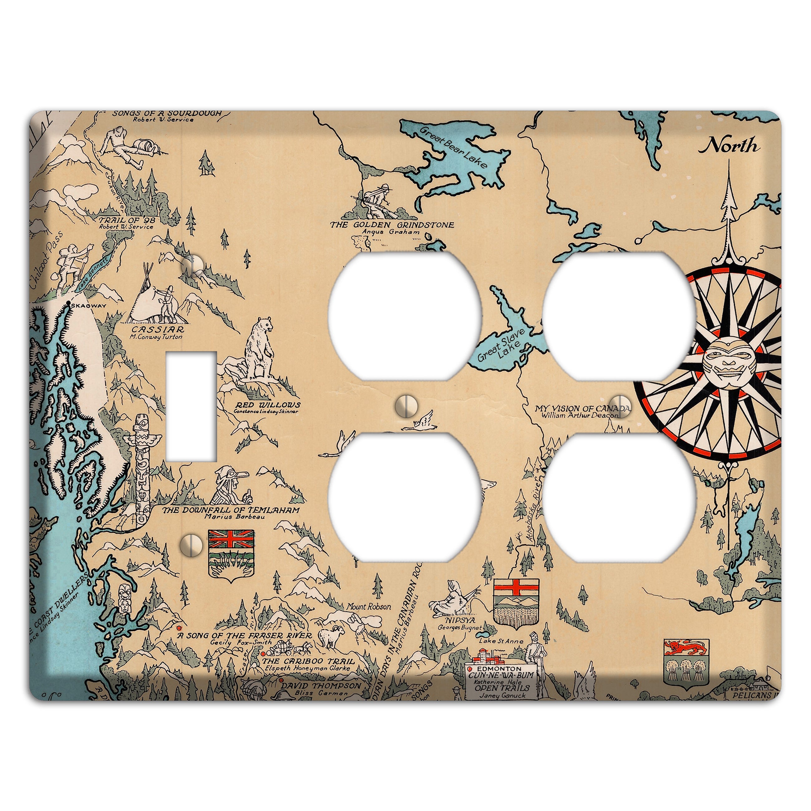 Map of Canada Toggle / 2 Duplex Wallplate