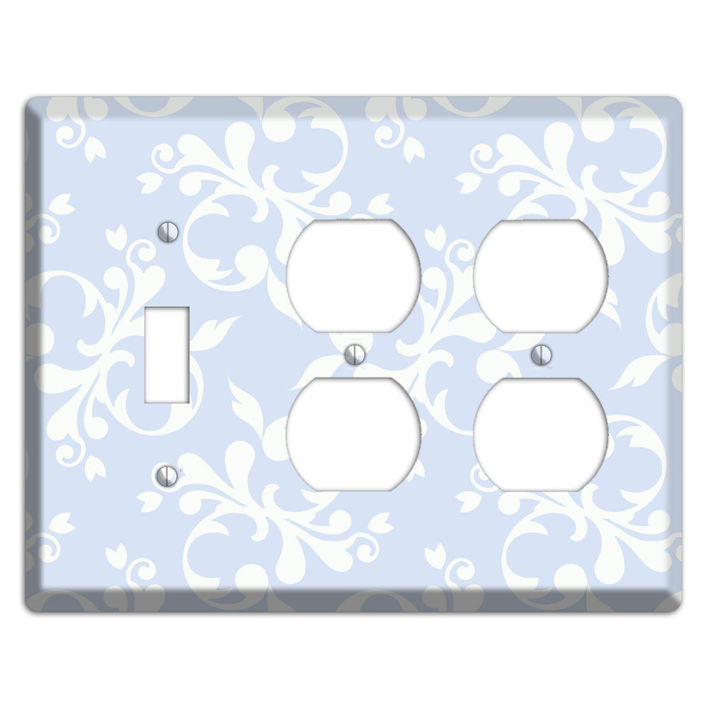 Light Blue Victorian Toile Toggle / 2 Duplex Wallplate