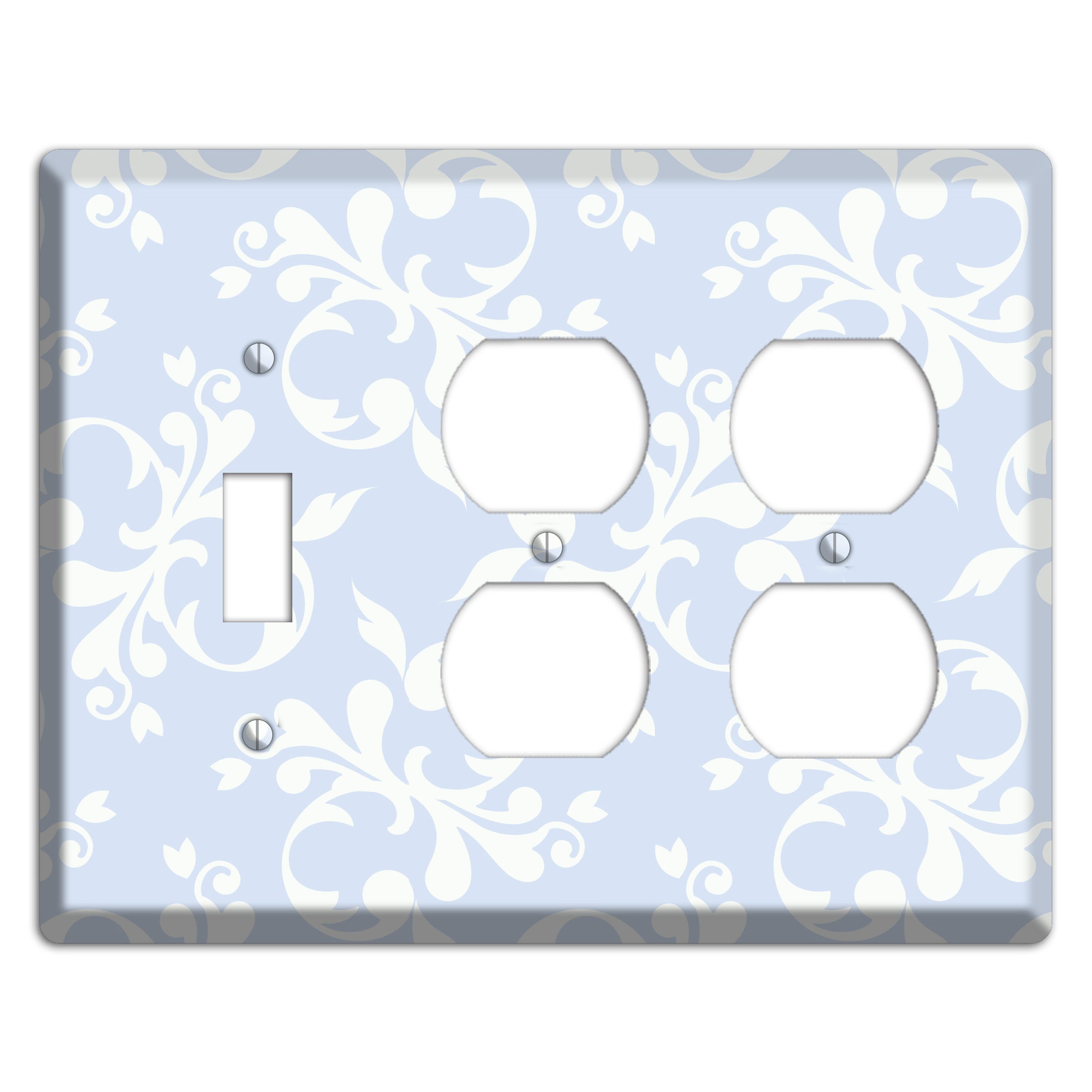 Light Blue Victorian Toile Toggle / 2 Duplex Wallplate
