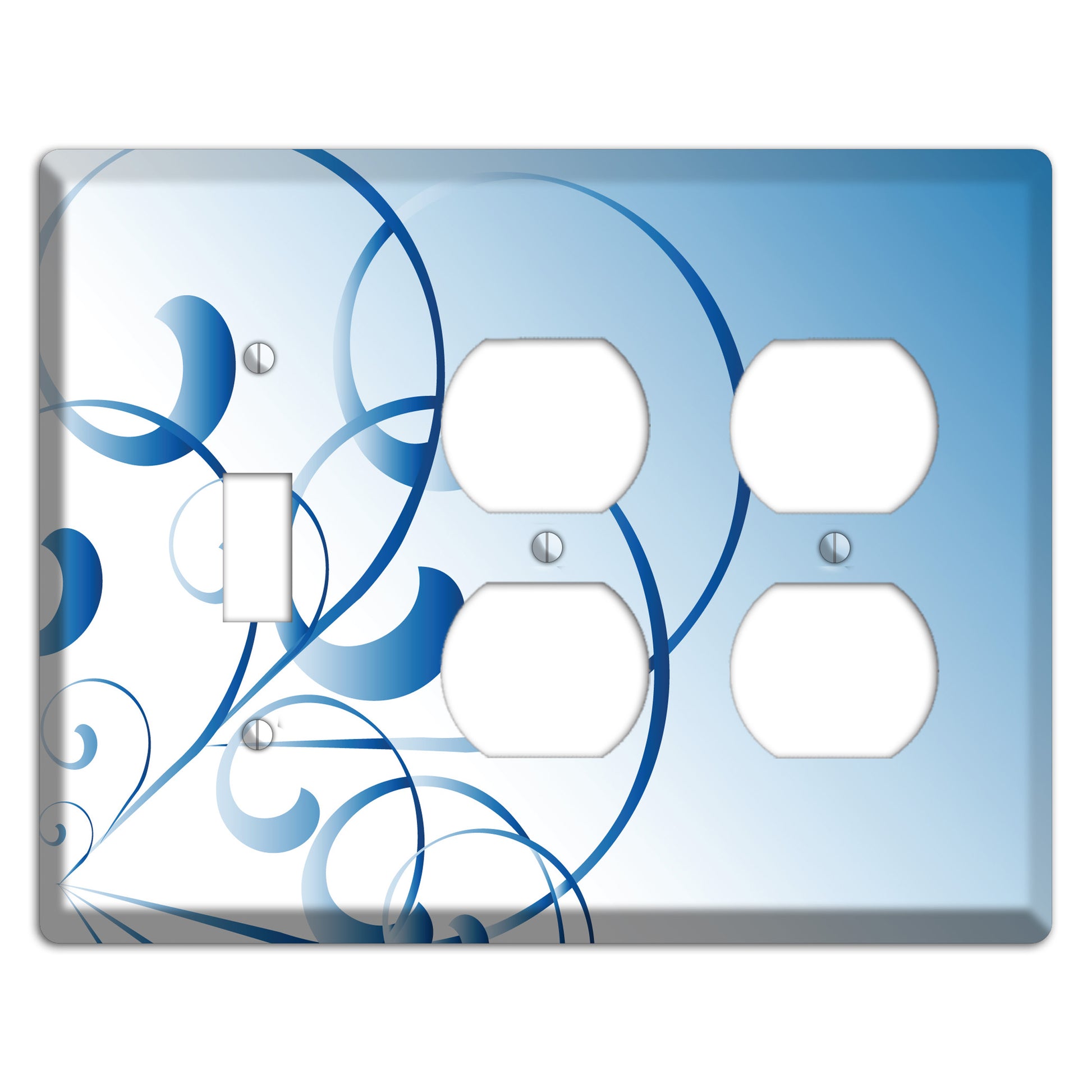 Blue Swoop Toggle / 2 Duplex Wallplate
