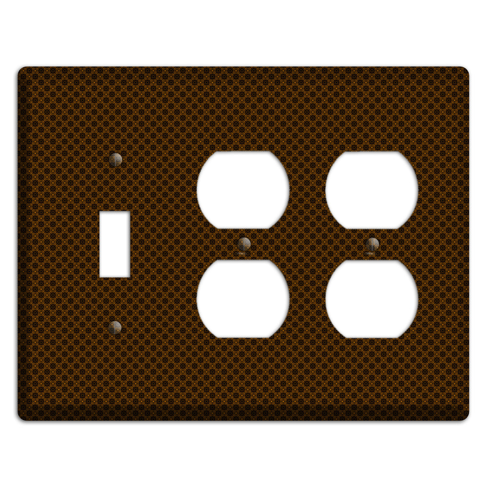 Brown Geometric Toggle / 2 Duplex Wallplate