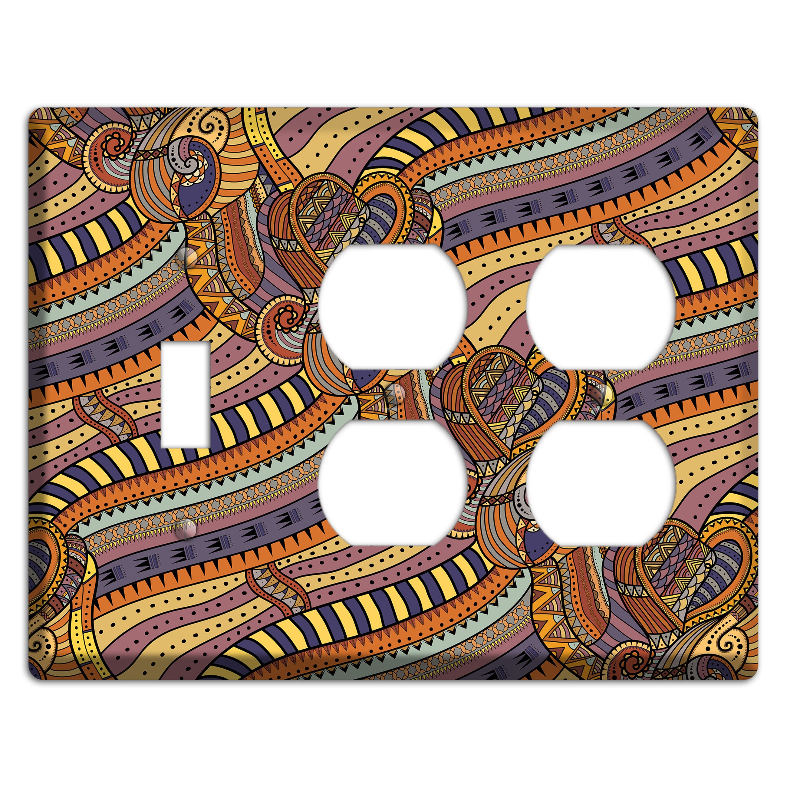 Retro Flourish 7 Toggle / 2 Duplex Wallplate
