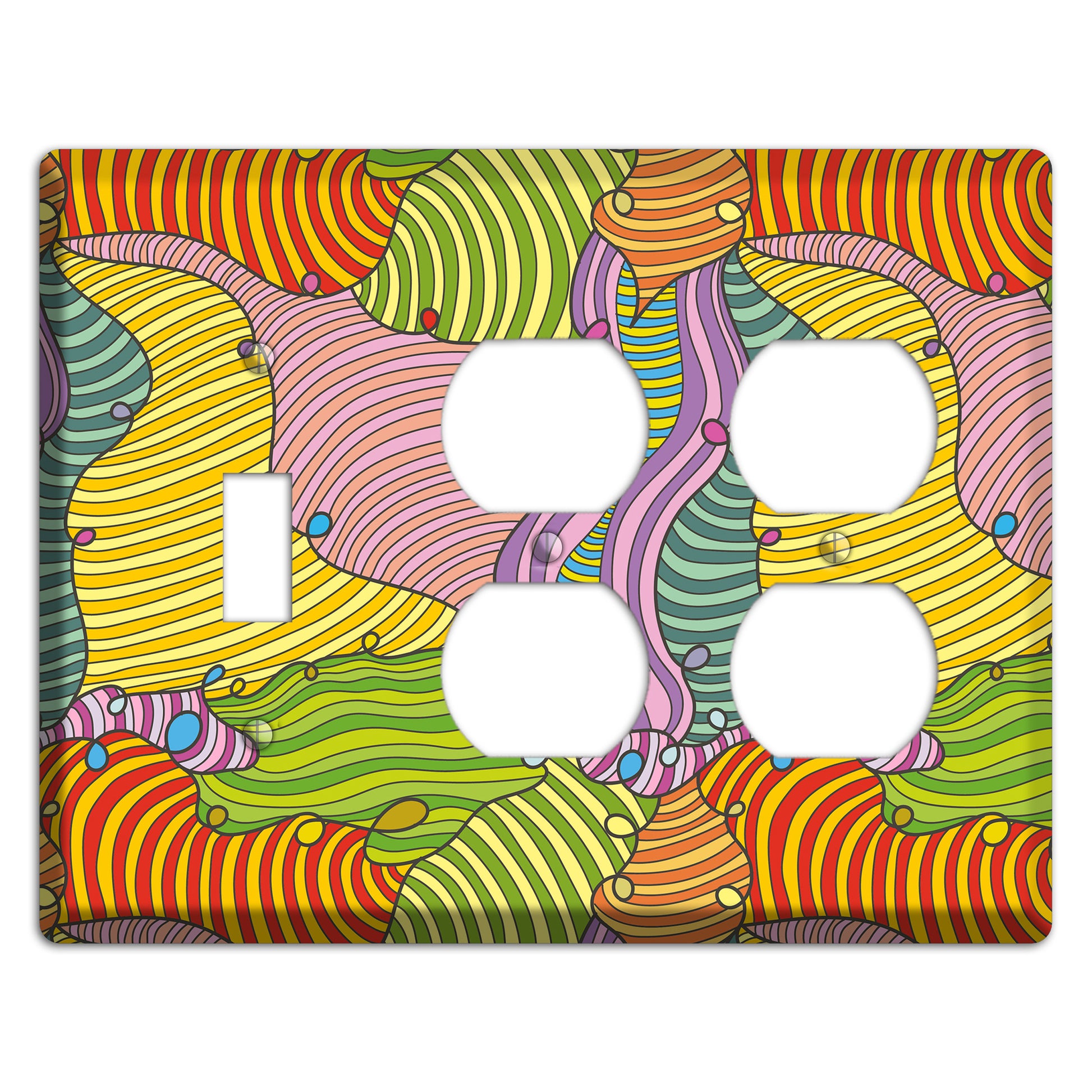 Retro Flourish 5 Toggle / 2 Duplex Wallplate