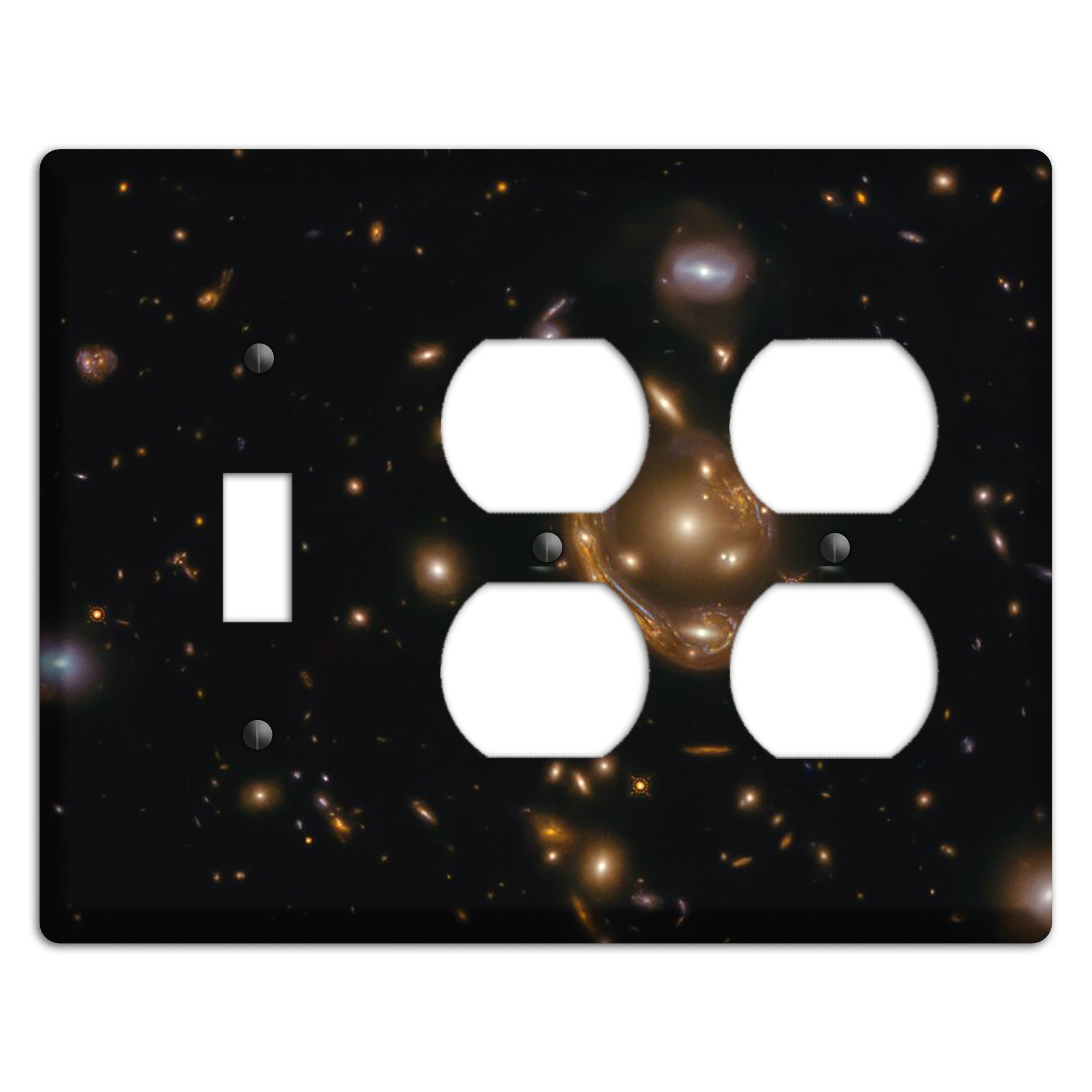 Rings of Relativity Toggle / 2 Duplex Wallplate