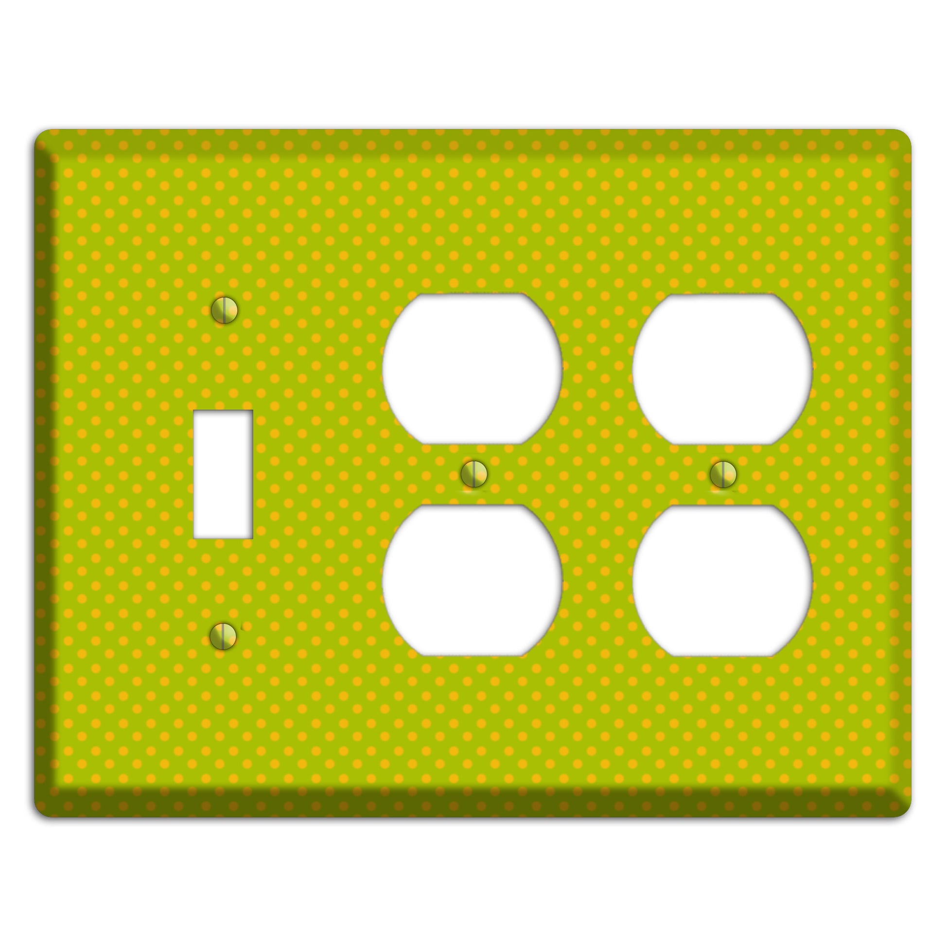 Multi Lime Tiny Polka Dots Toggle / 2 Duplex Wallplate