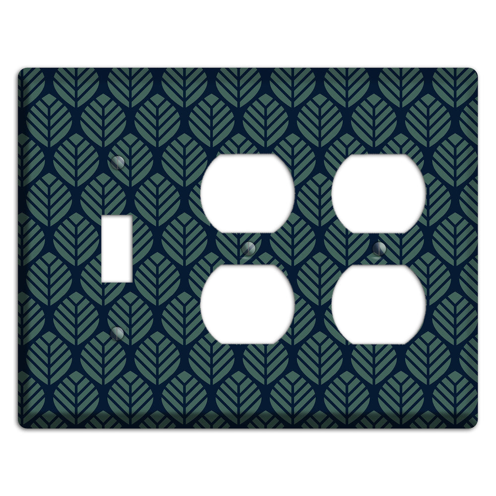 Leaves Style T Toggle / 2 Duplex Wallplate