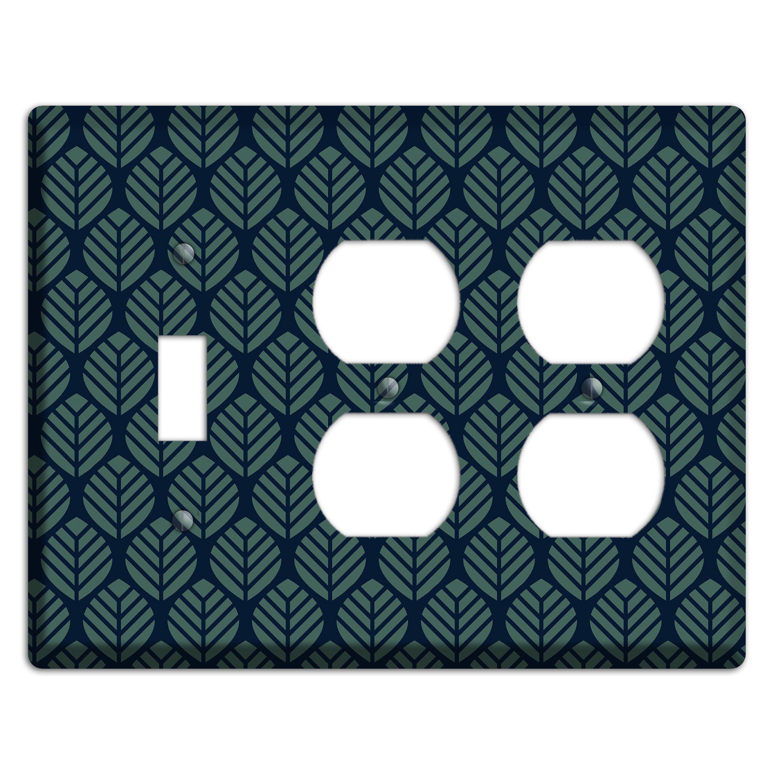 Leaves Style T Toggle / 2 Duplex Wallplate