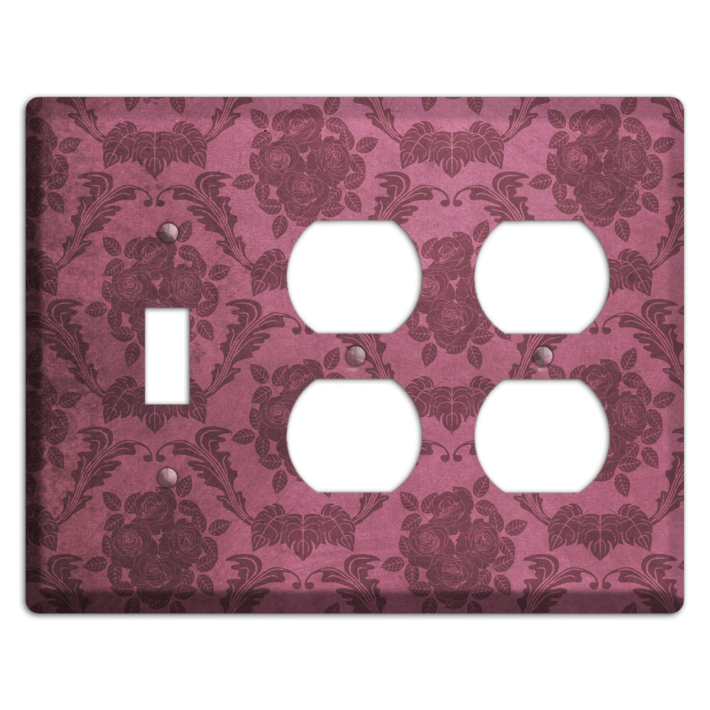 Turkish Rose Vintage Rose Damask Toggle / 2 Duplex Wallplate