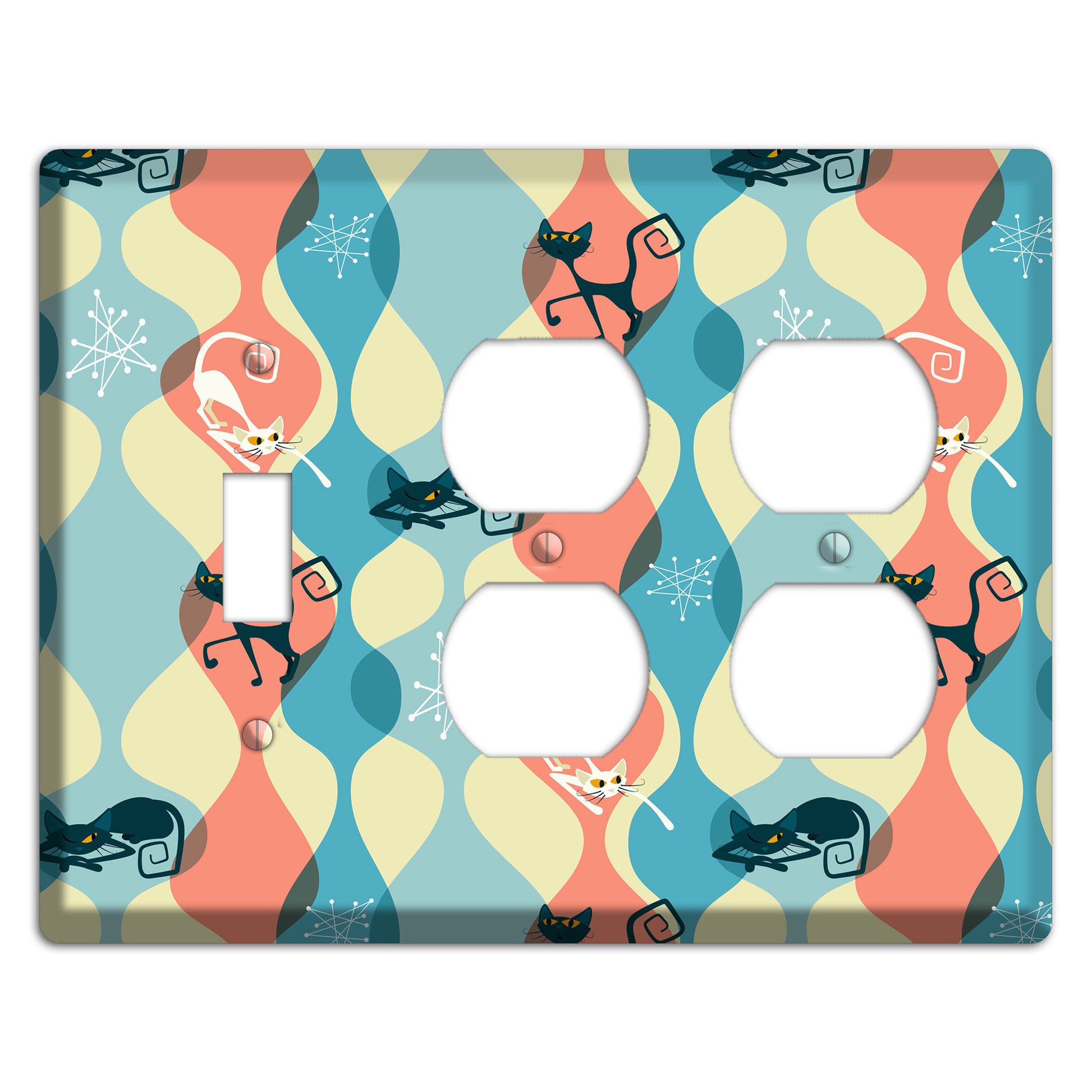 Atomic Kitty Toggle / 2 Duplex Wallplate