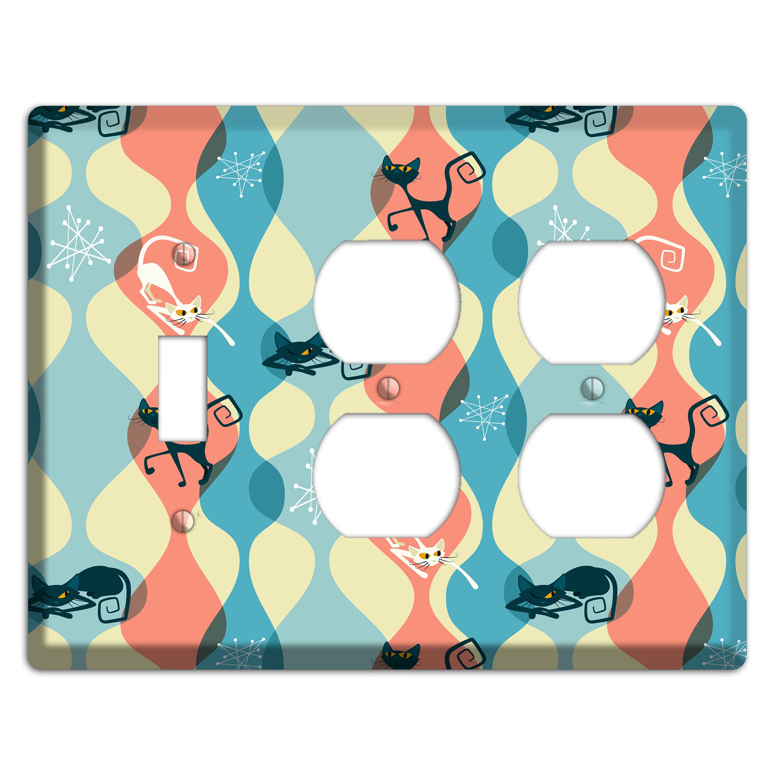 Atomic Kitty Toggle / 2 Duplex Wallplate