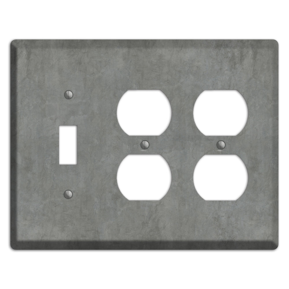 Stucco Grey Toggle / 2 Duplex Wallplate