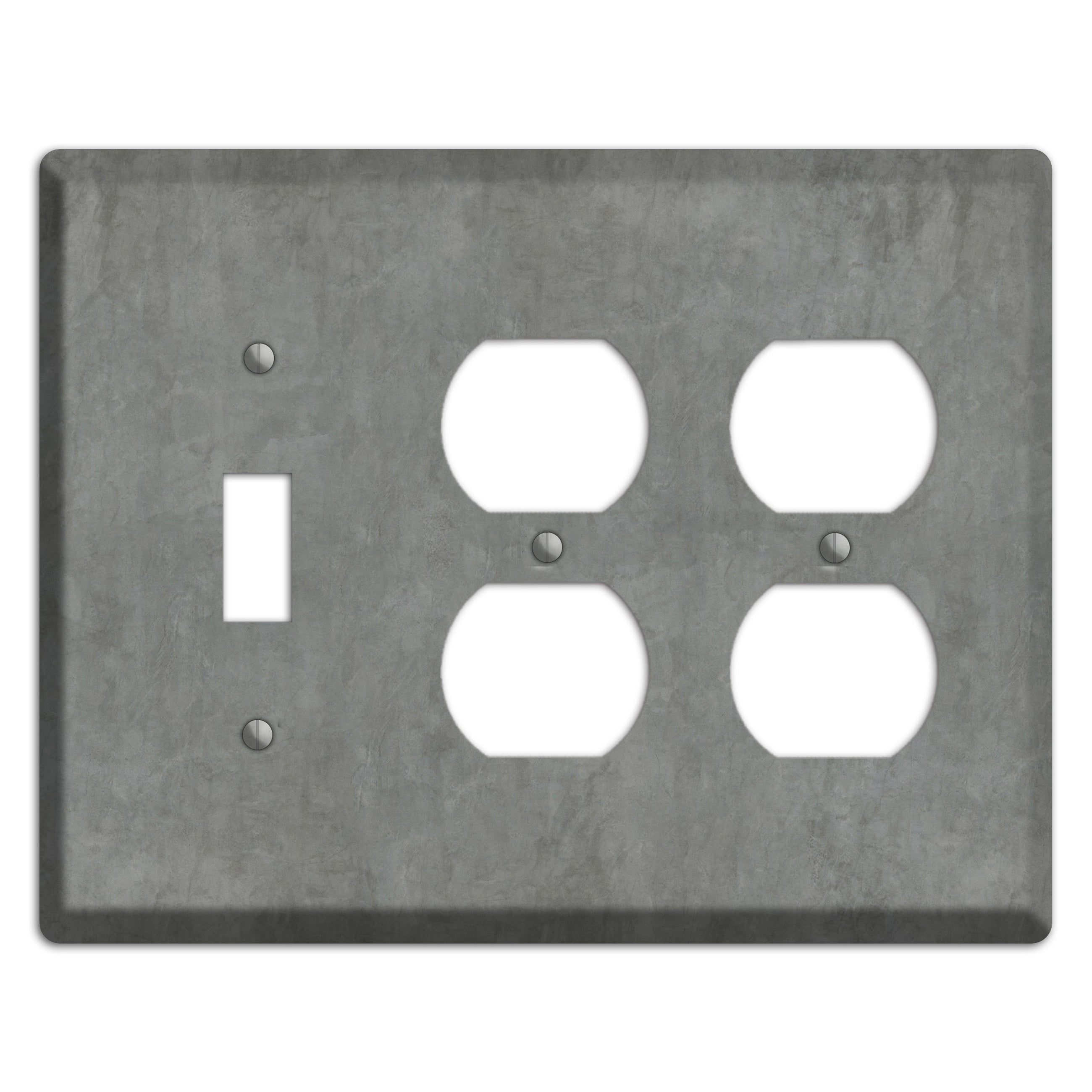Stucco Grey Toggle / 2 Duplex Wallplate