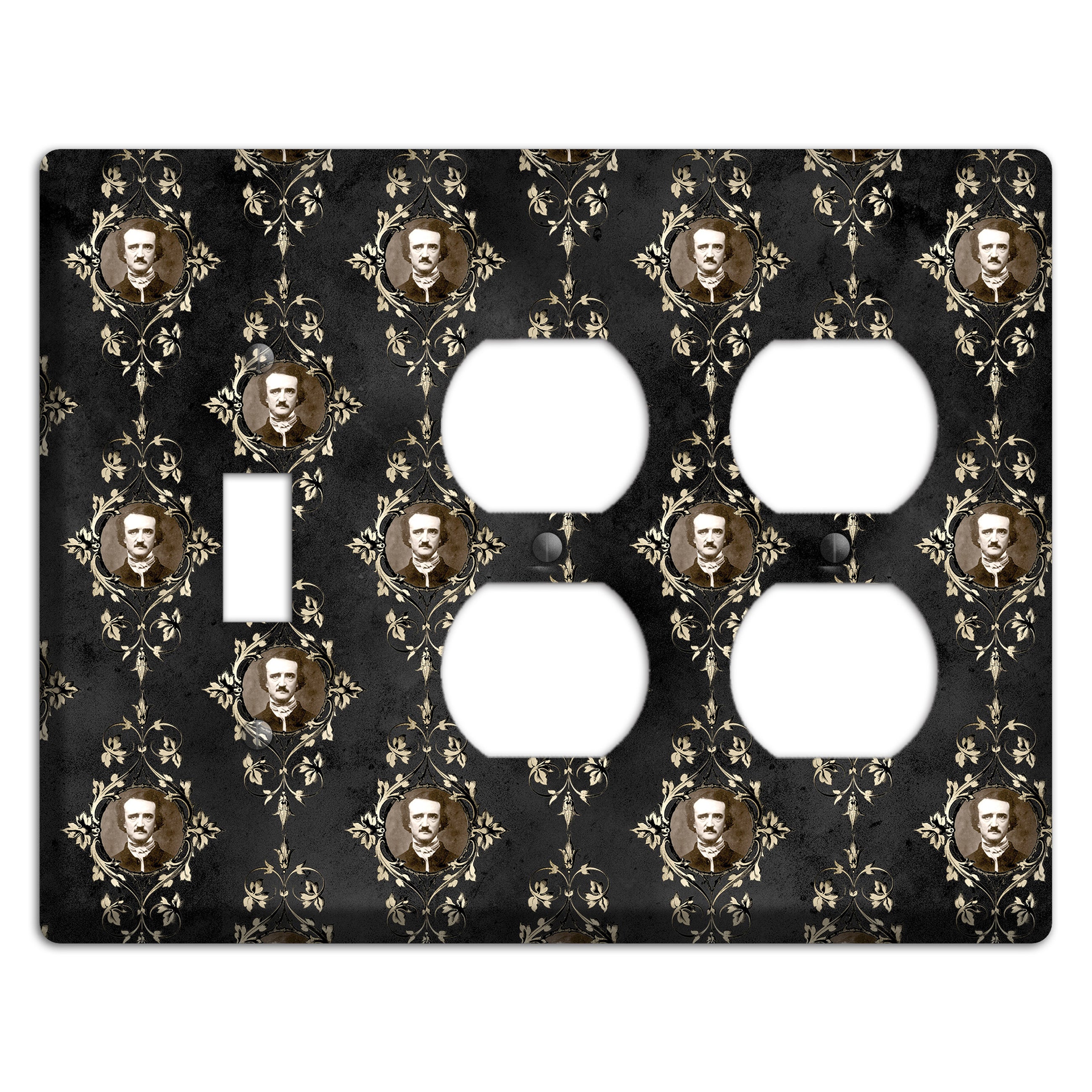 Edgar Allen Poe Self Portrait Toggle / 2 Duplex Wallplate