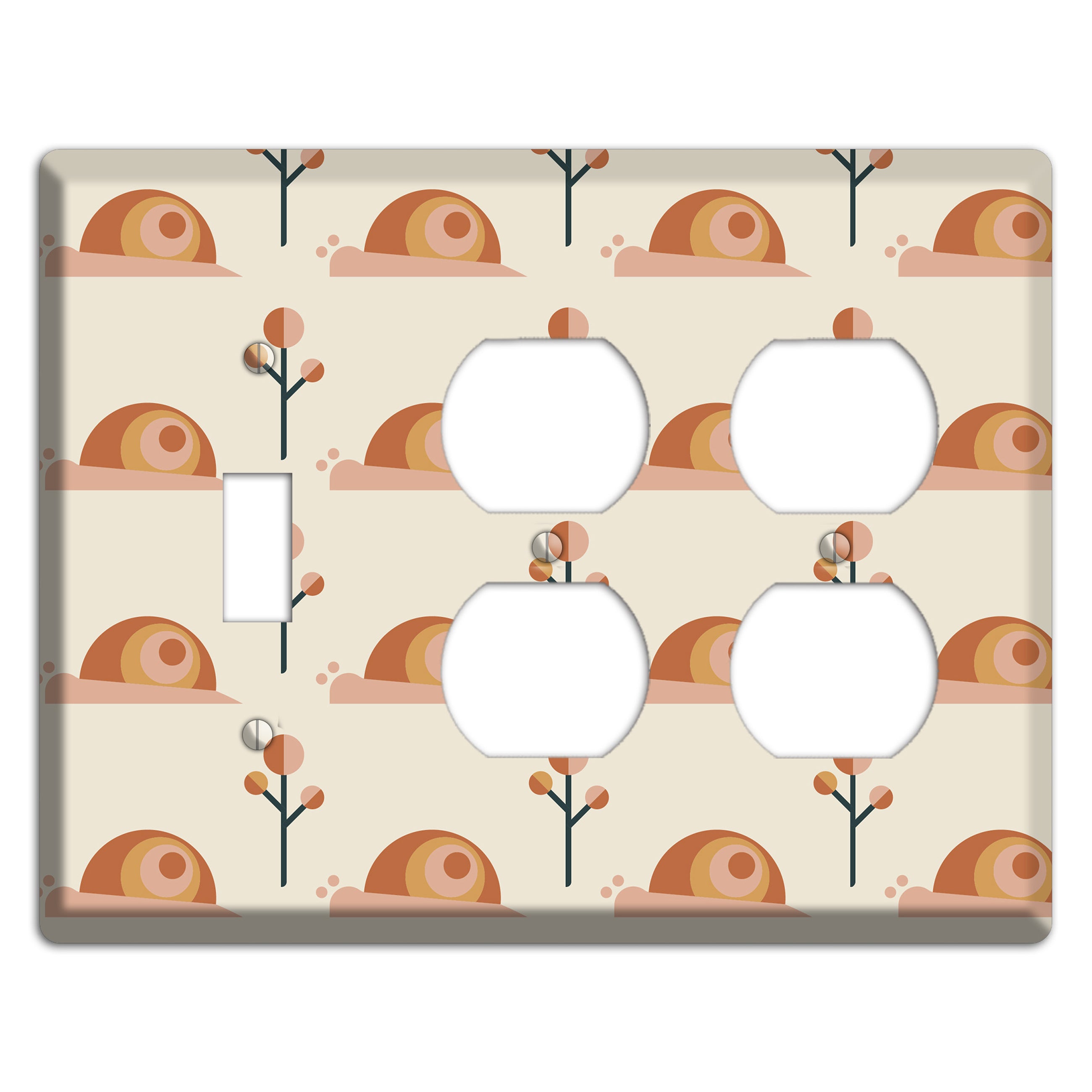 Retro Snails Toggle / 2 Duplex Wallplate