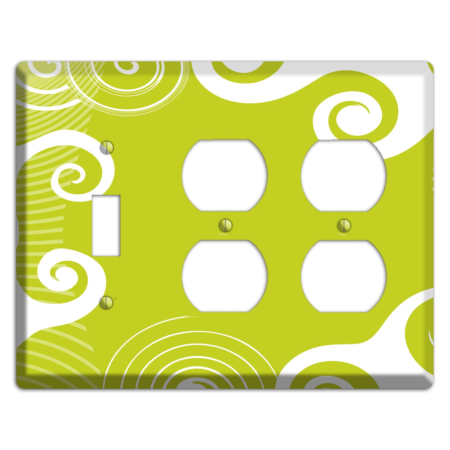Abstract Green Toggle / 2 Duplex Wallplate