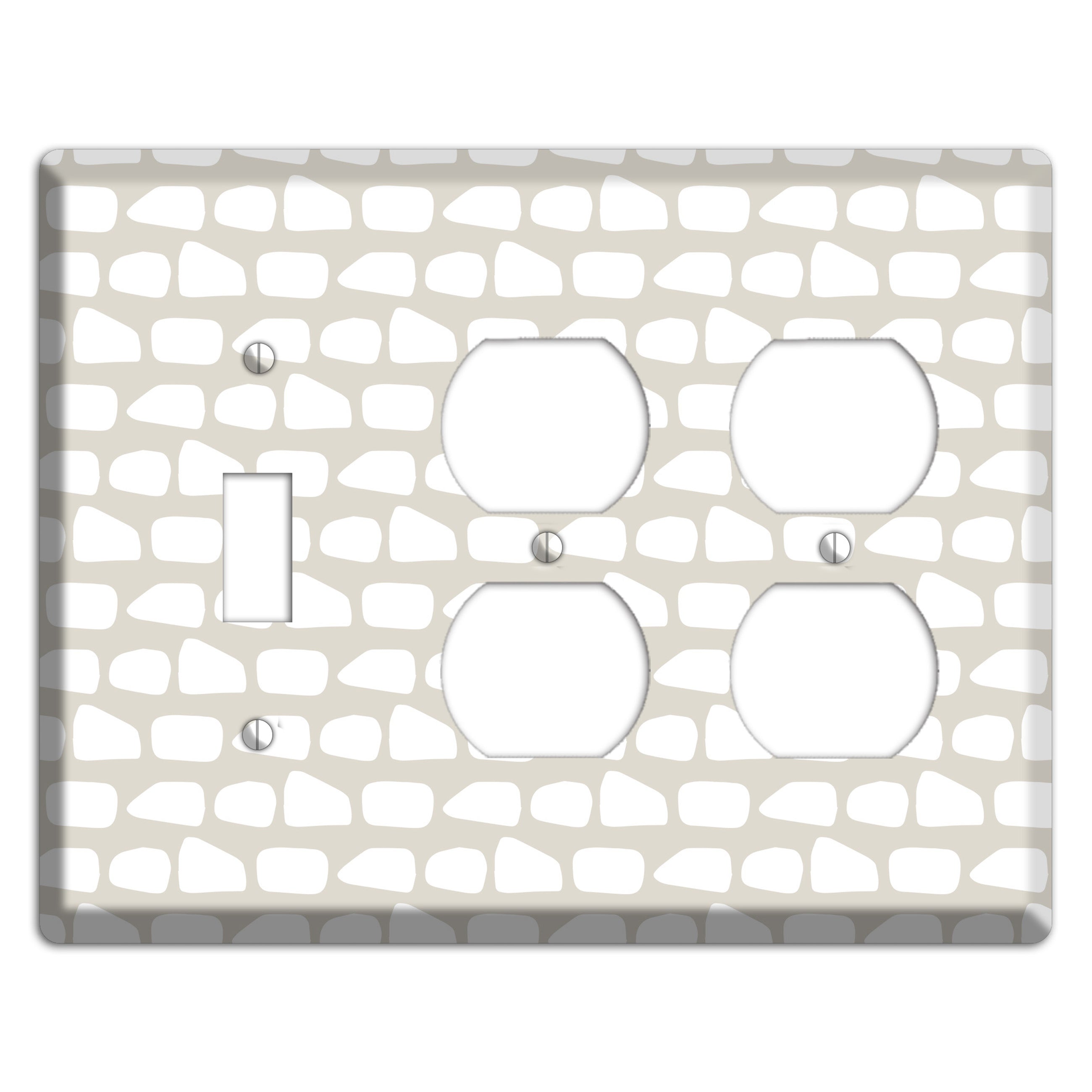 Simple Scandanavian Style Q Toggle / 2 Duplex Wallplate