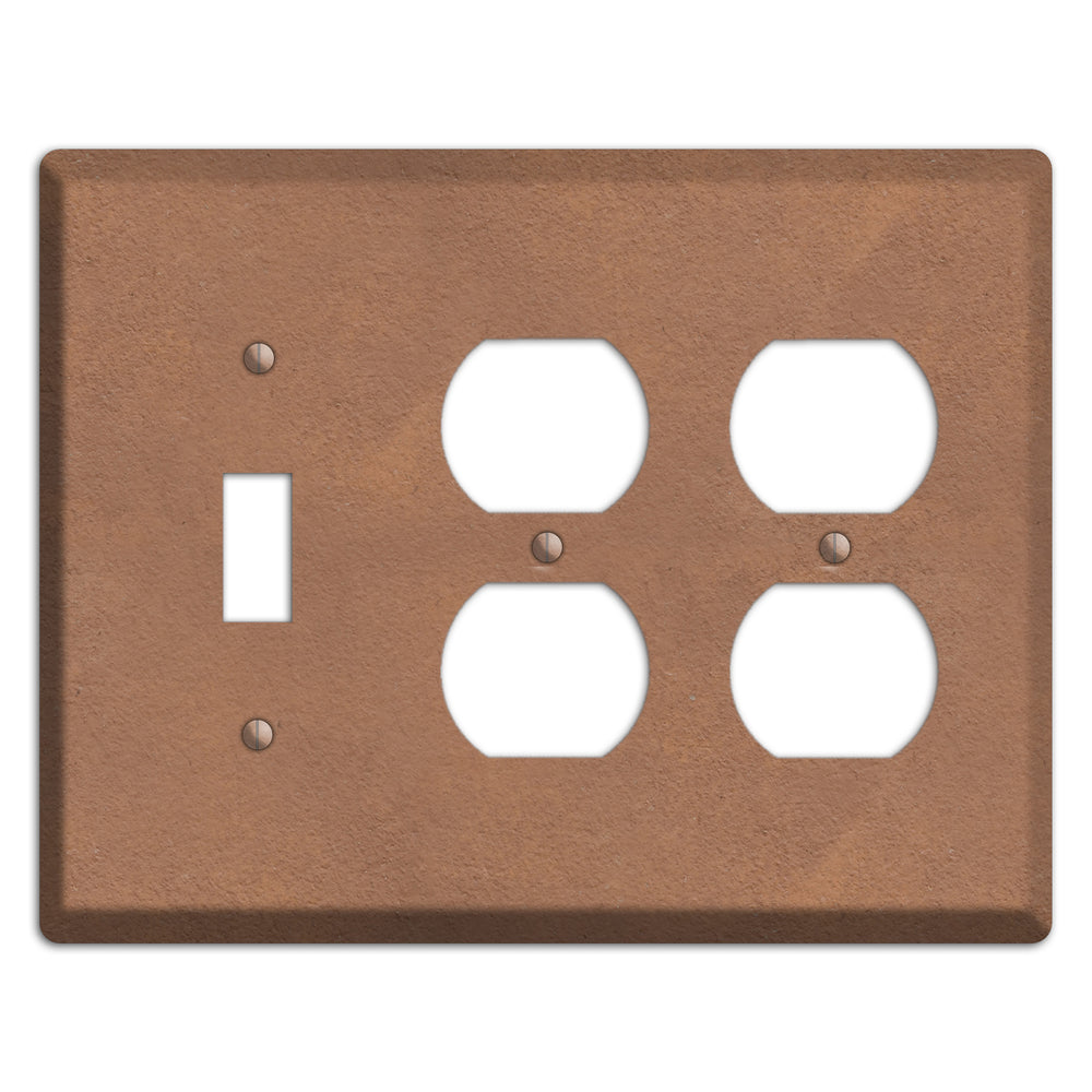 Stucoo Brown Toggle / 2 Duplex Wallplate