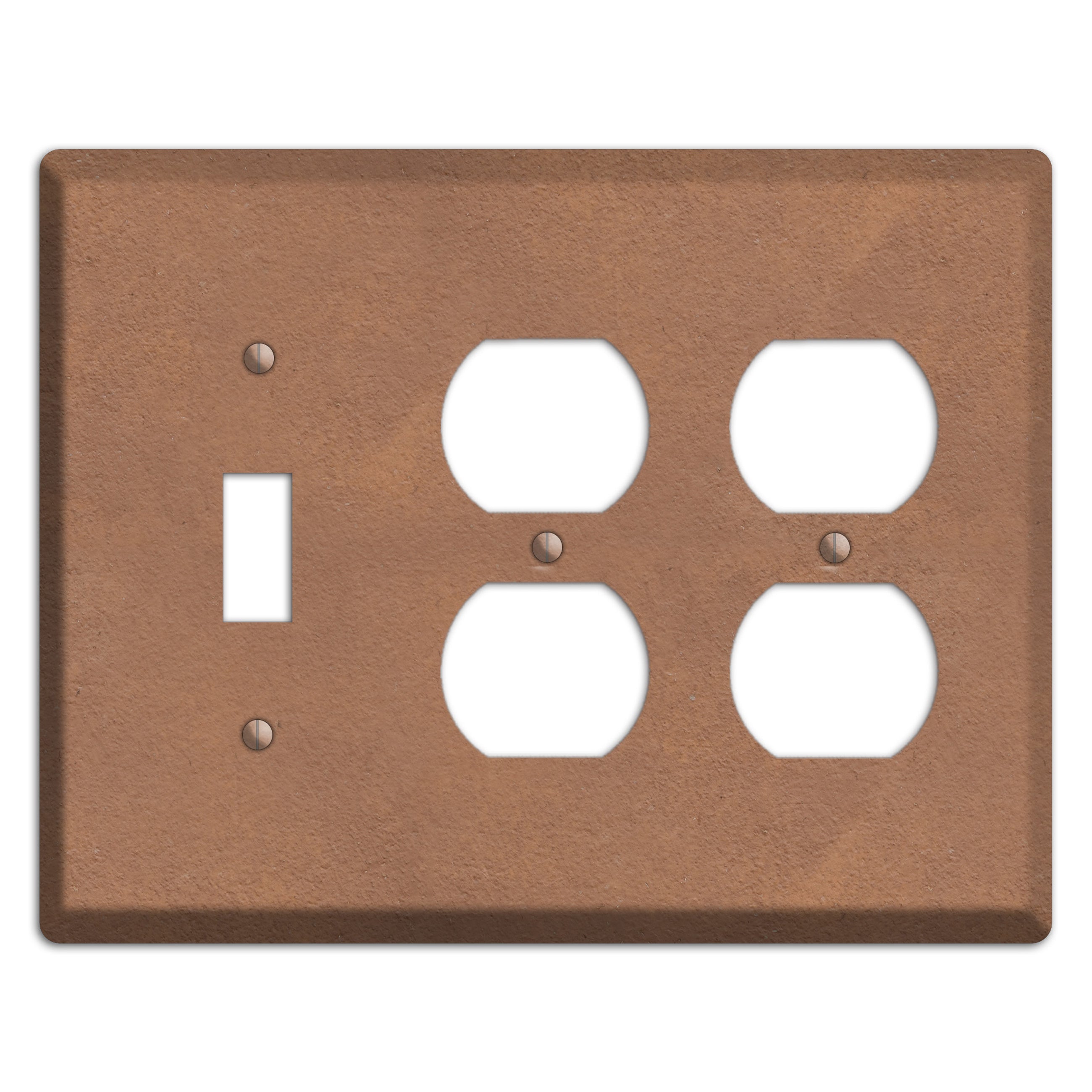 Stucoo Brown Toggle / 2 Duplex Wallplate