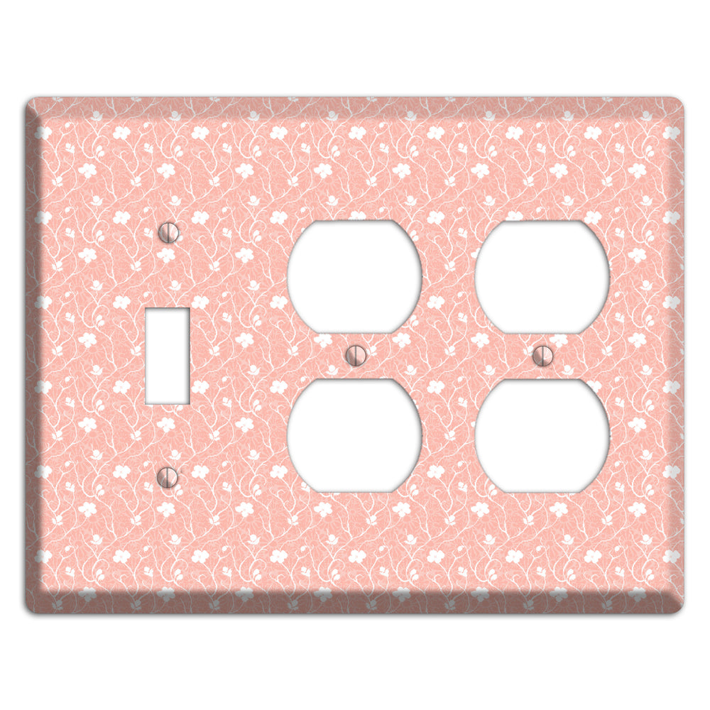 Salmon Sprig Toggle / 2 Duplex Wallplate