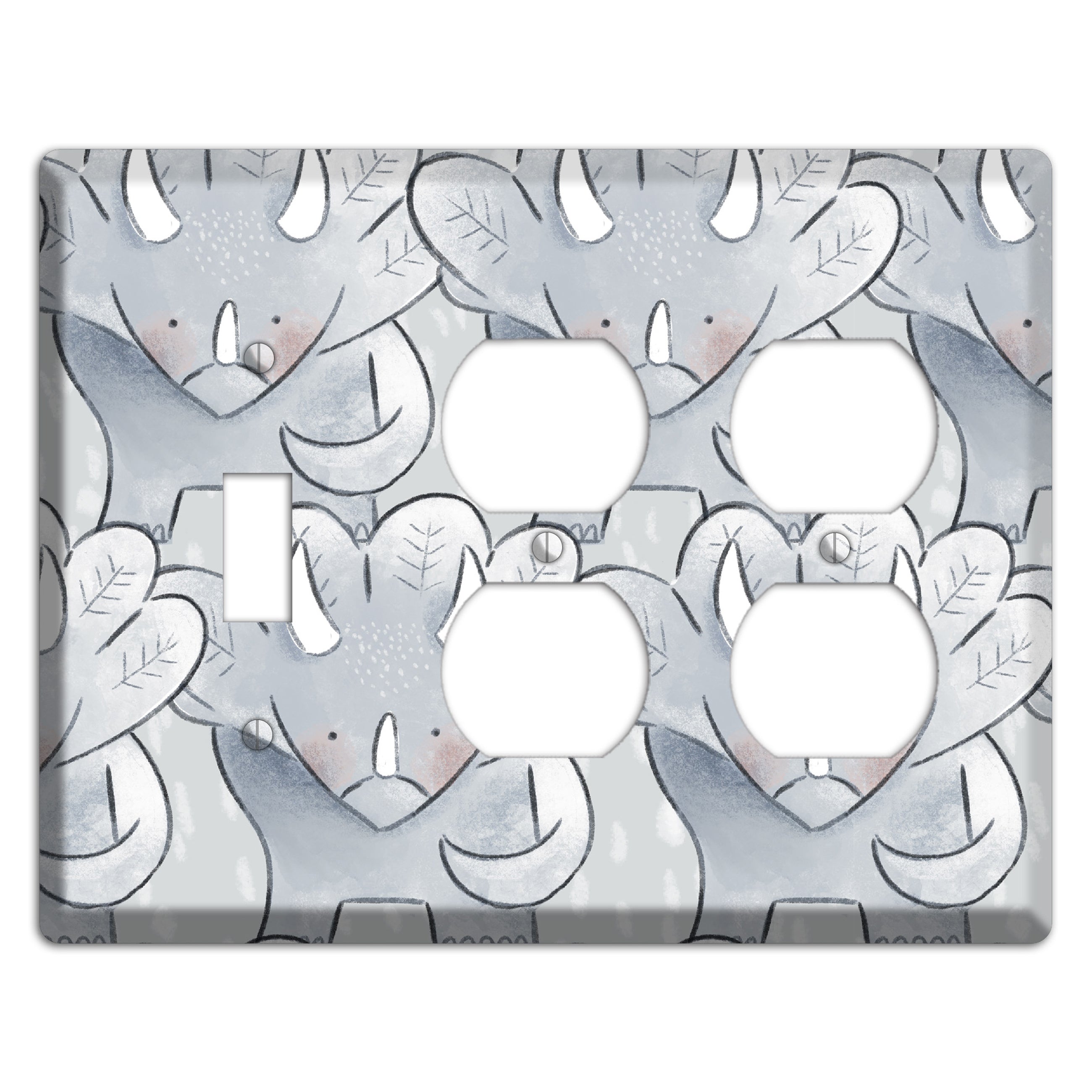Triceratops Toggle / 2 Duplex Wallplate