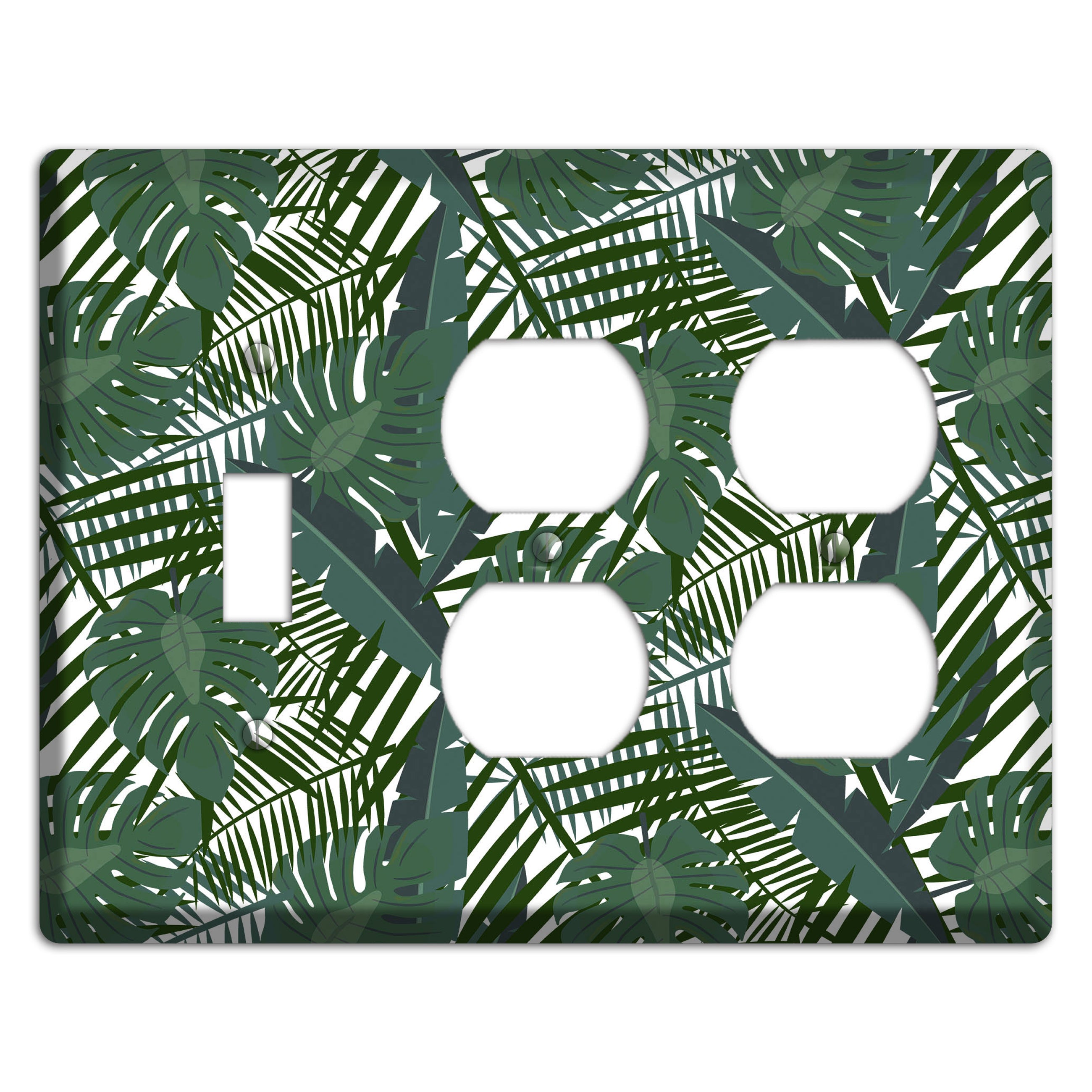 Leaves Style Q Toggle / 2 Duplex Wallplate