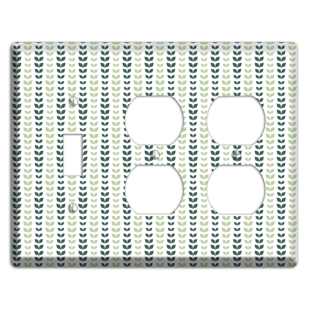 Leaves Style X Toggle / 2 Duplex Wallplate
