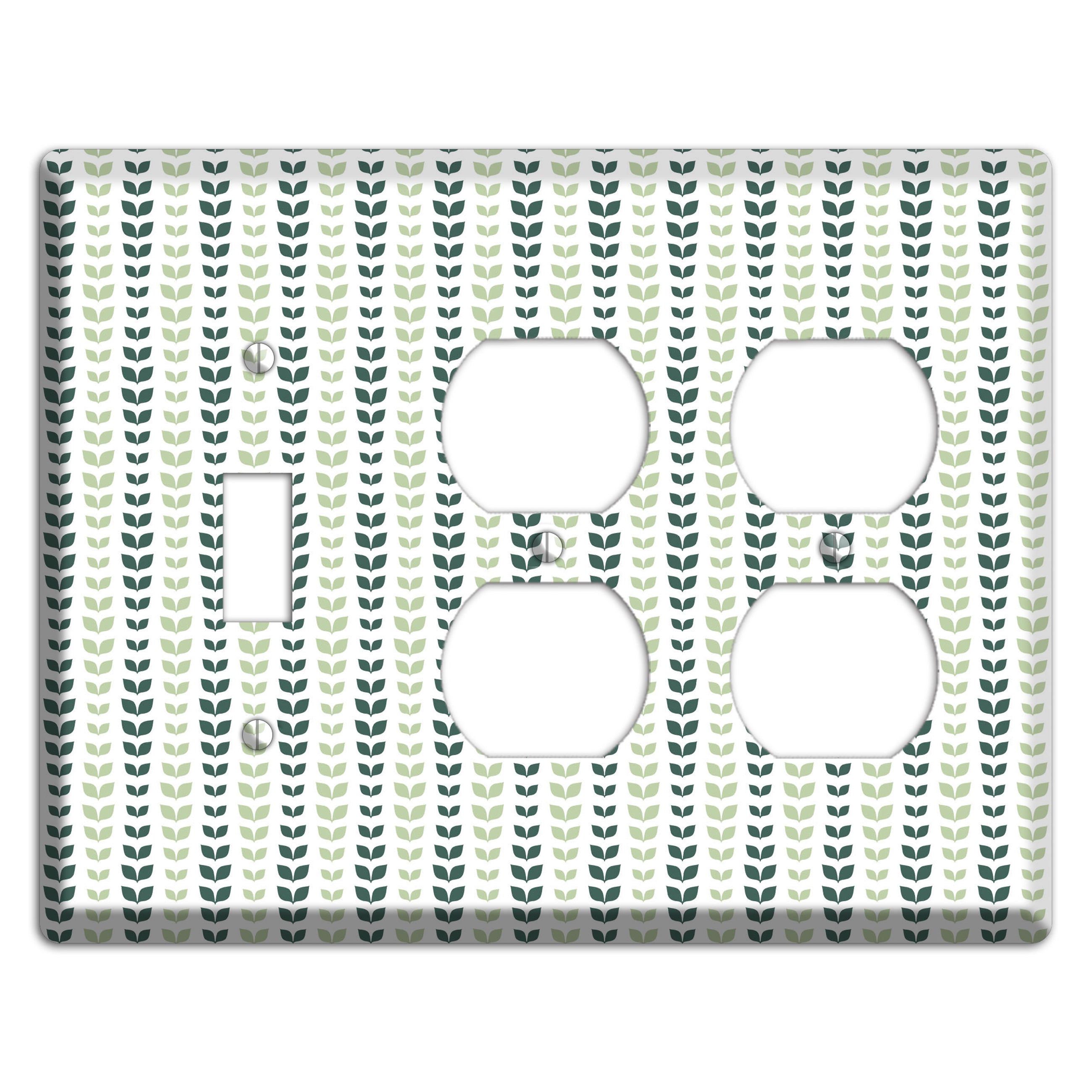Leaves Style X Toggle / 2 Duplex Wallplate