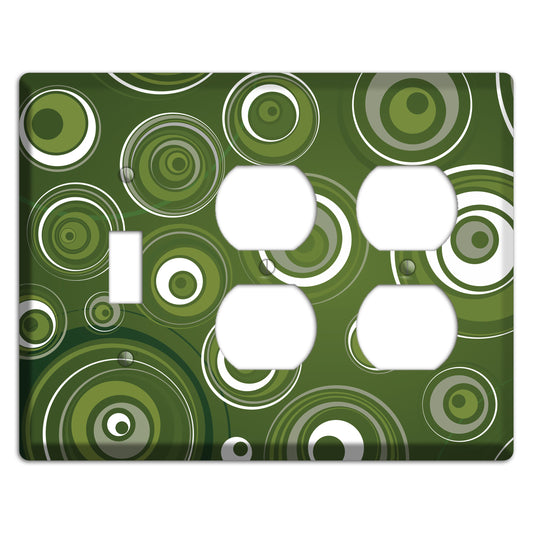 Green Circles Toggle / 2 Duplex Wallplate