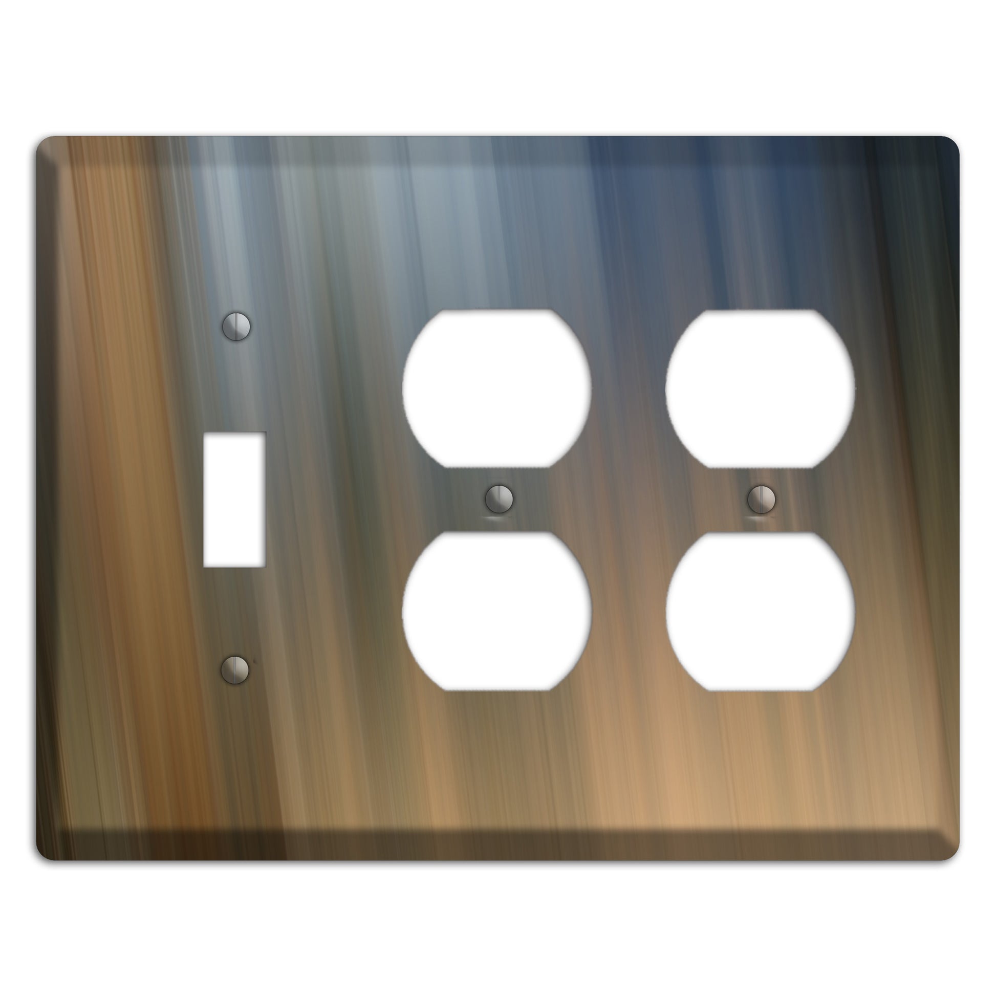 Brown and Blue-grey Ray of Light Toggle / 2 Duplex Wallplate