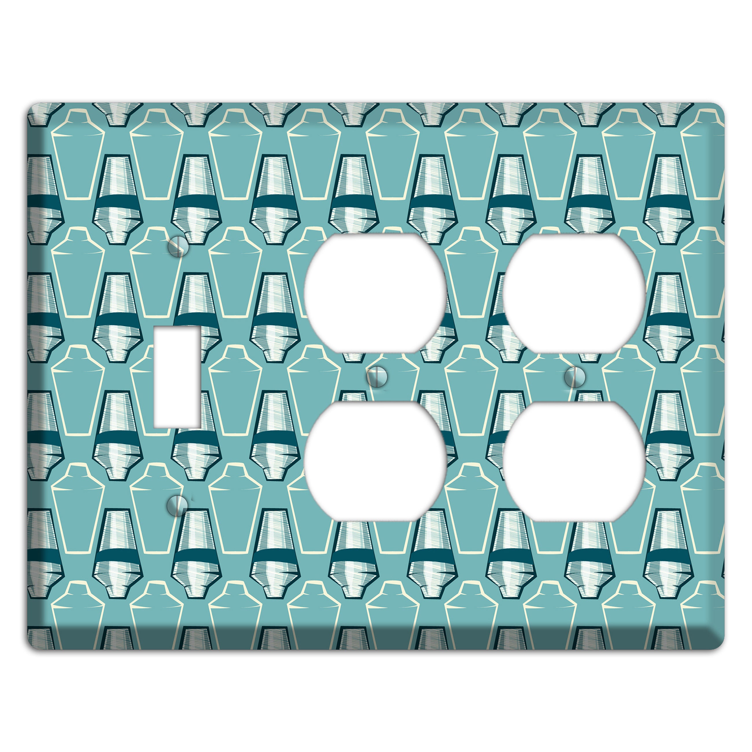 Cocktail Shakers Toggle / 2 Duplex Wallplate