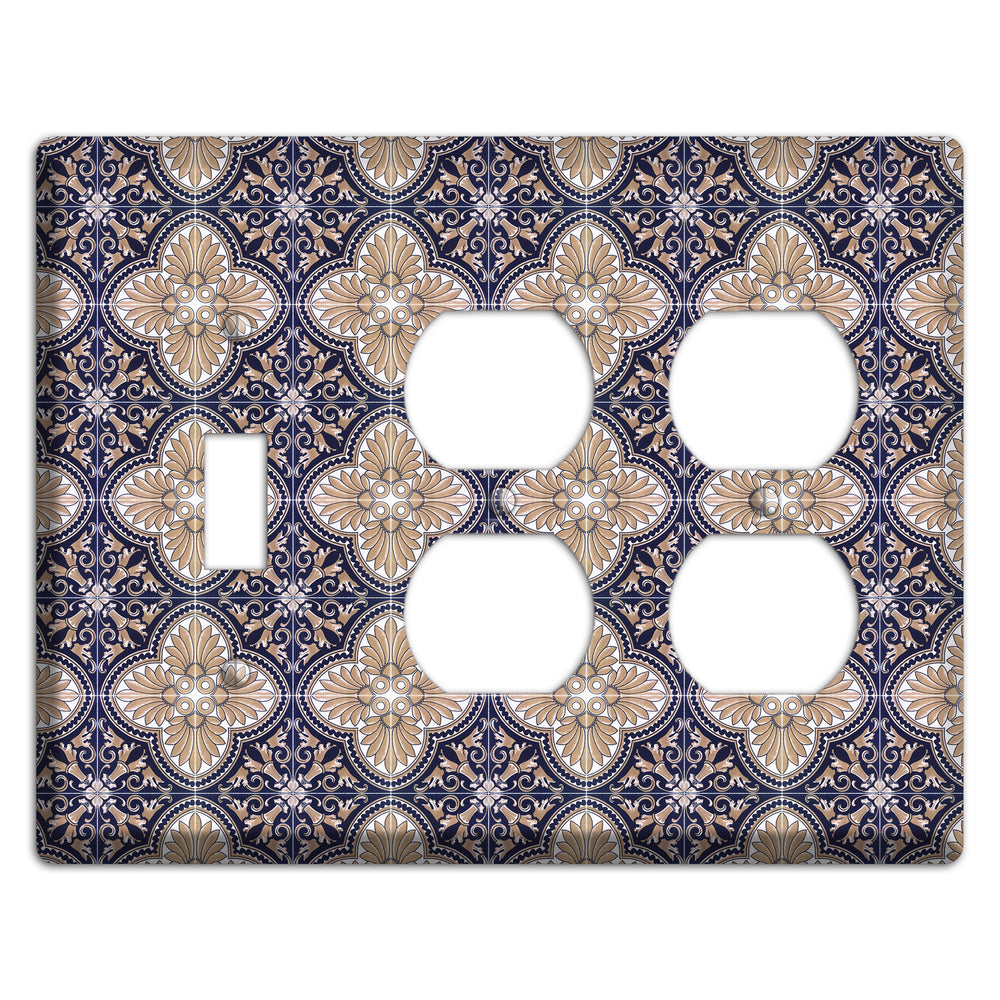 Tavira Tiles 4 Toggle / 2 Duplex Wallplate