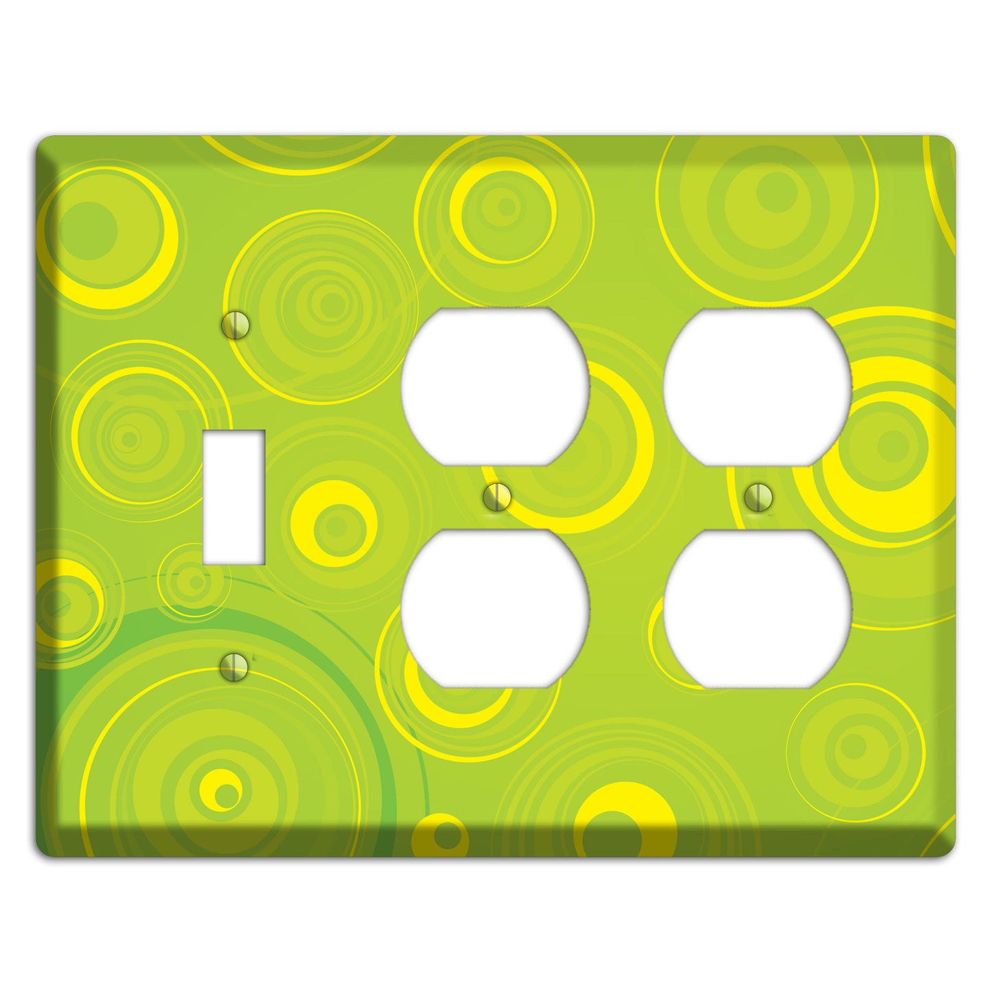 Green-yellow Circles Toggle / 2 Duplex Wallplate