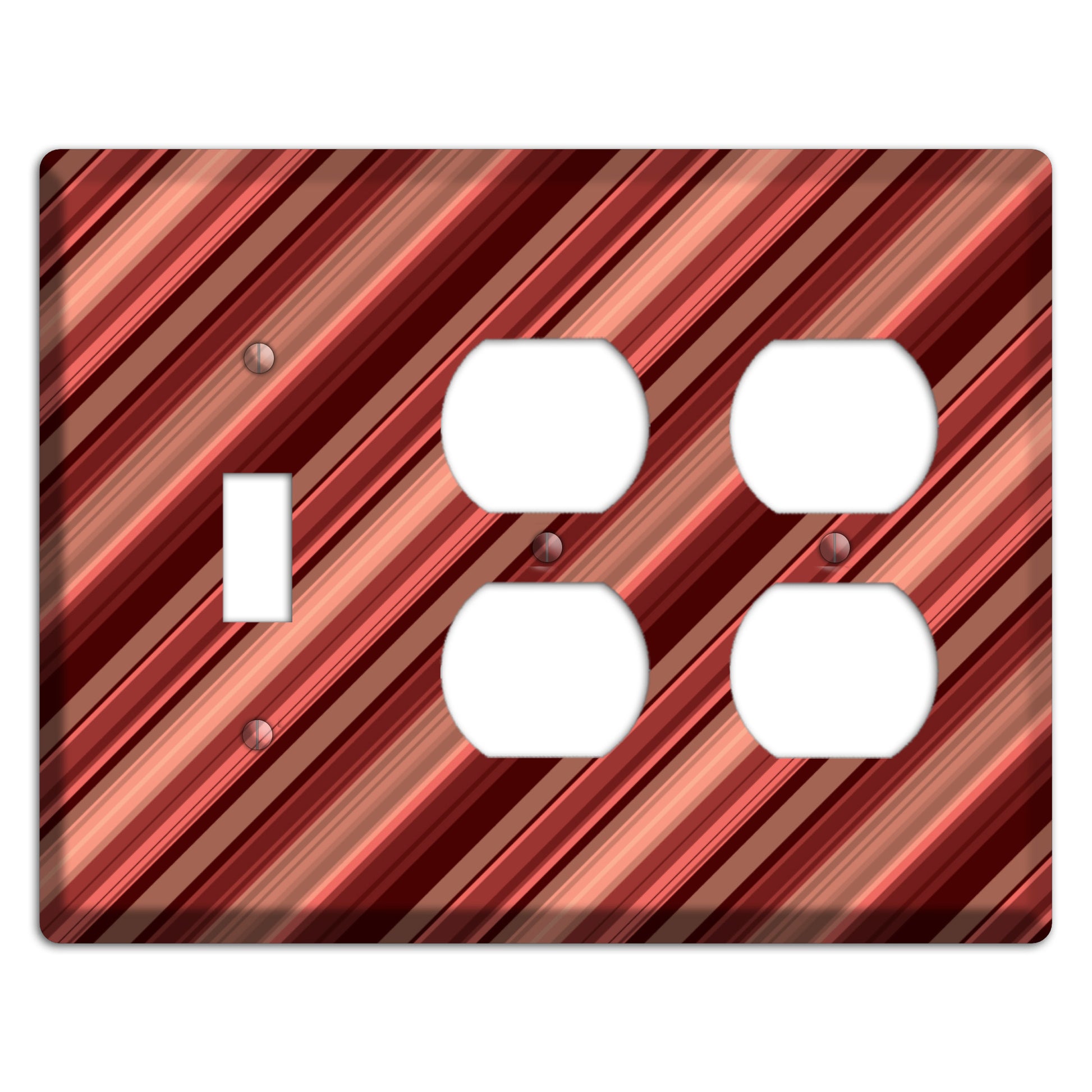 Red Stripes Toggle / 2 Duplex Wallplate
