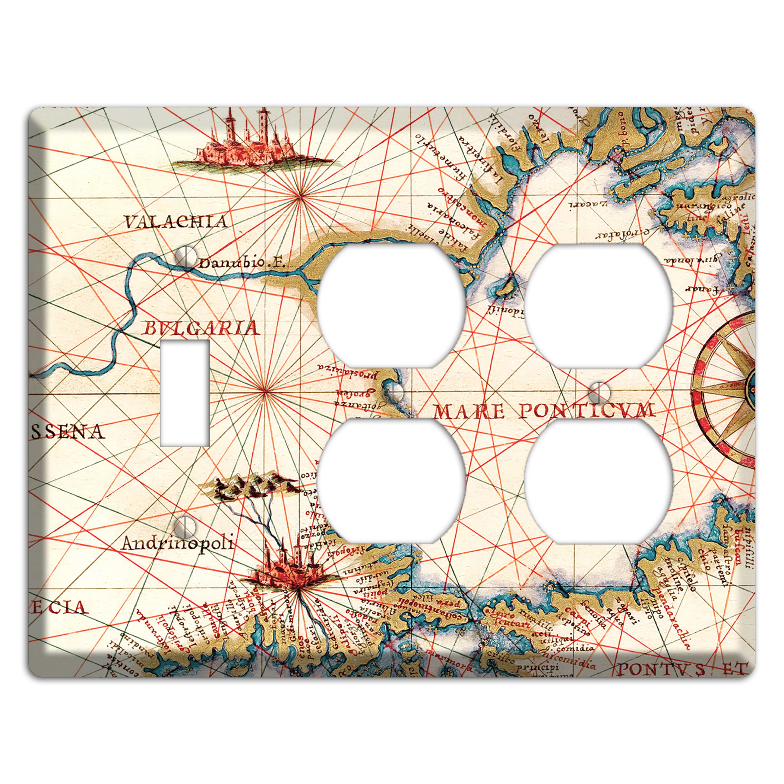 Map of Bulgaria Toggle / 2 Duplex Wallplate
