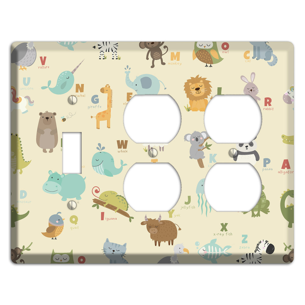 Animal Alphabet 2 Toggle / 2 Duplex Wallplate