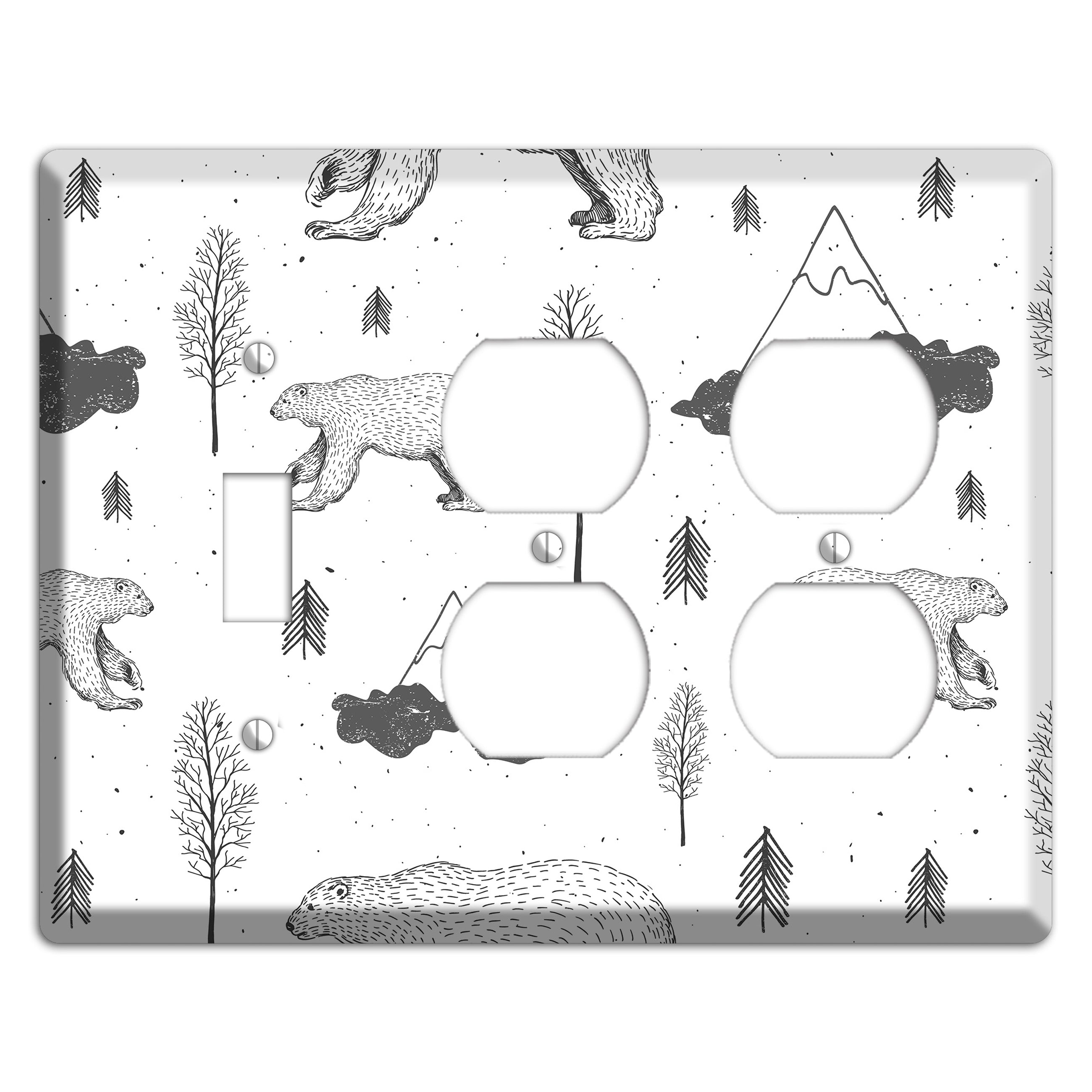 Wildlife Bear Toggle / 2 Duplex Wallplate