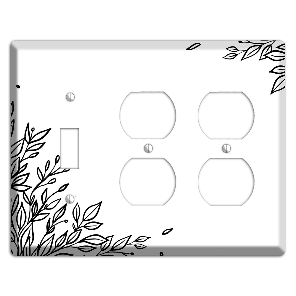 Hand-Drawn Floral 17 Toggle / 2 Duplex Wallplate