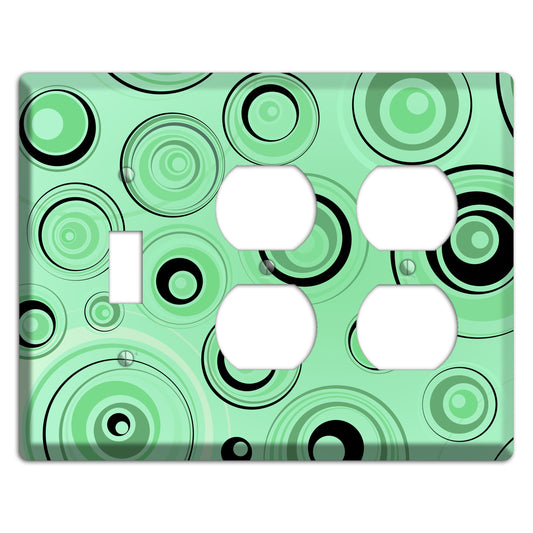 Mint Green Circles Toggle / 2 Duplex Wallplate